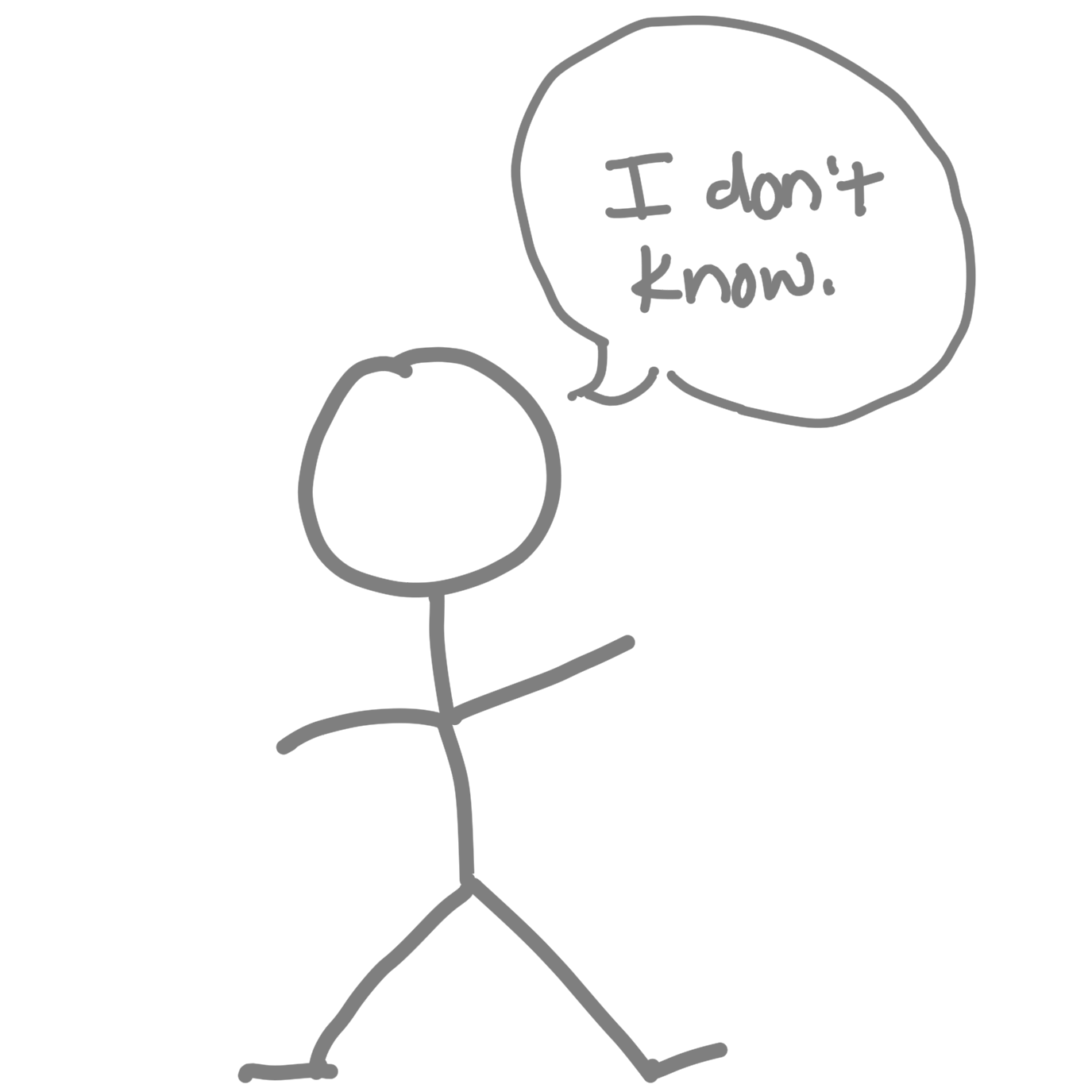 Person saying "I don't know."
