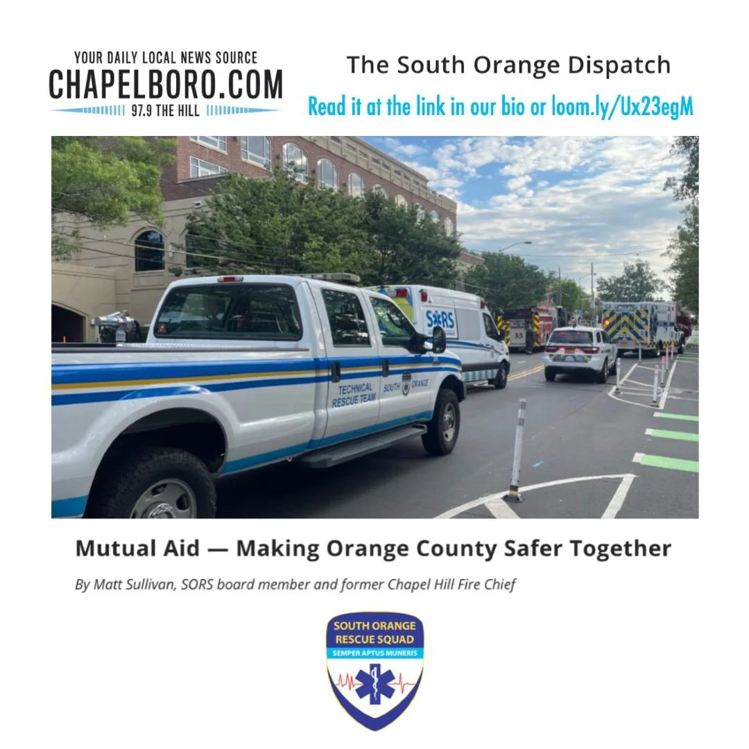 Local emergency response officials explain how SORS supports their squads, provides much-needed workforce development training and serves our community in the latest South Orange Dispatch on Chapelboro.com. 🔗  in bio! #emergencyresponse #ems #ocnc