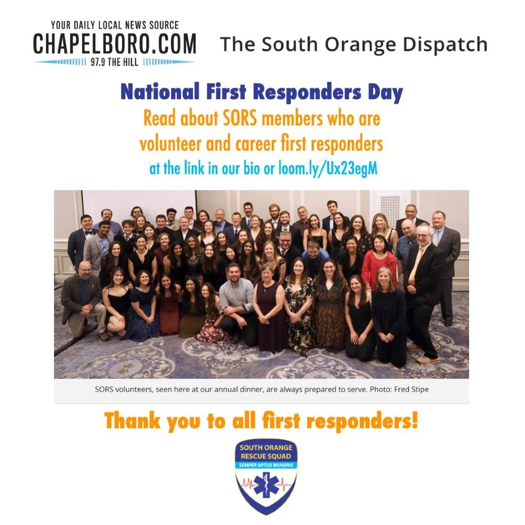 Today, as we observe National First Responders Day, get to know two of our own: Paramedic Katie Vanderweide and EMT Thomas Parrott at South Orange Dispatch link in our bio. Thanks to them and all the career and volunteer SORS first responders! #natio