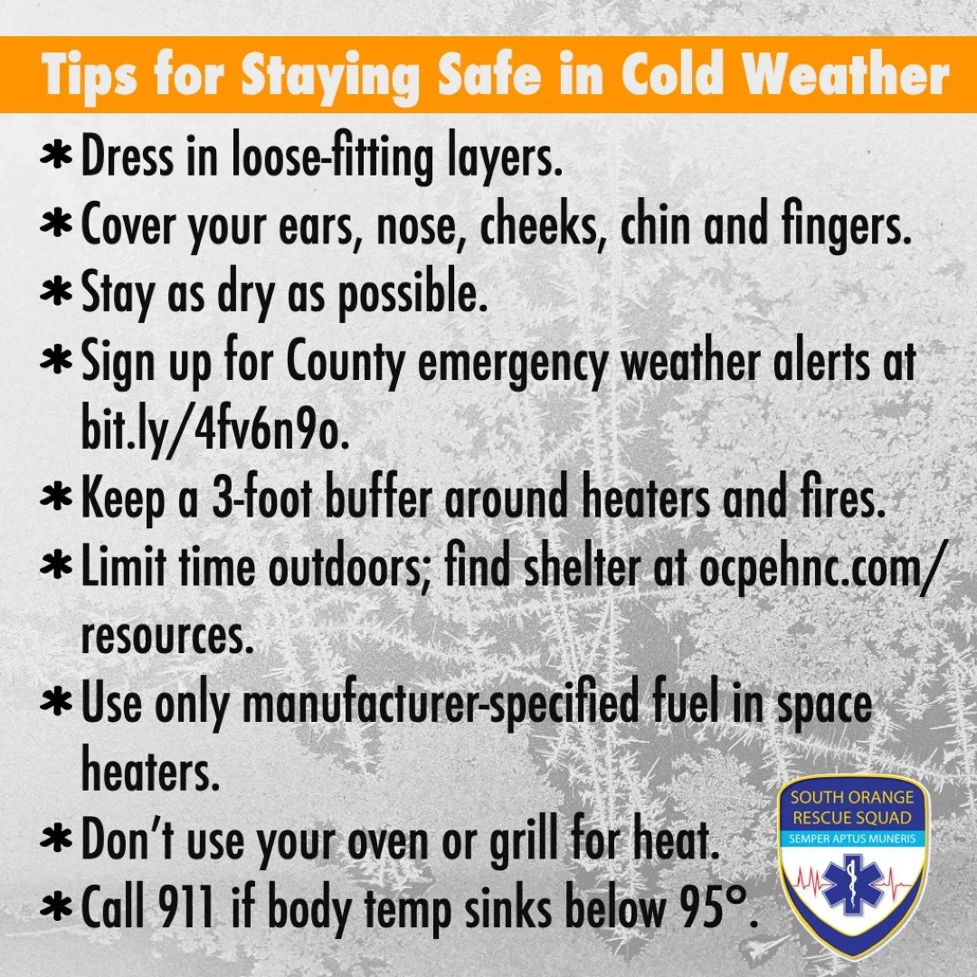 🥶It&rsquo;s going to be cold tonight!🥶 
Follow this advice from our volunteers to stay safe:

🧥Dress in loose-fitting layers. 
🧤Cover your fingers, ears, nose, cheeks and chin and stay as dry as possible. 
🚨Sign up for County emergency weather a
