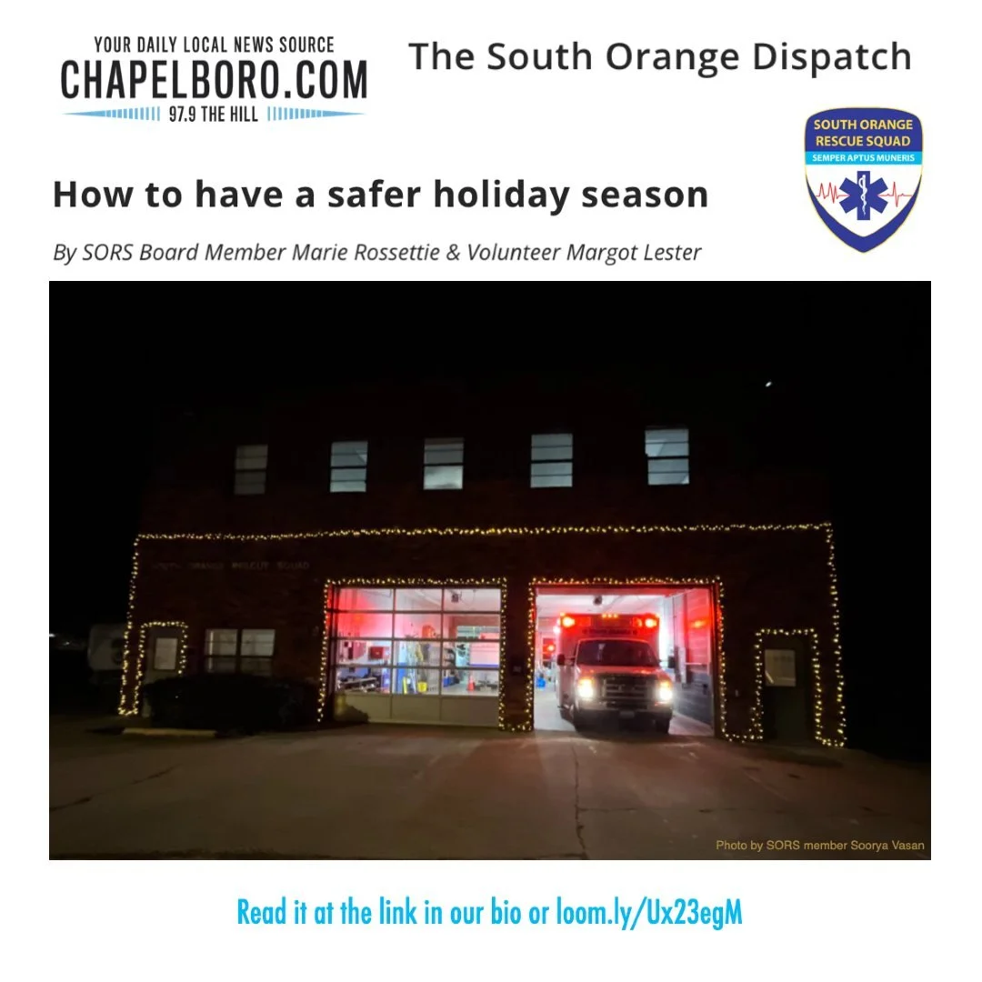Our final South Orange Dispatch of the year includes tips to protect your mental and physical health🍎, calm your pets 🐕&zwj;🦺 and avoid house fires🧯. Get the tips at the link in our bio. Our volunteers wish you the best for a happy holiday season