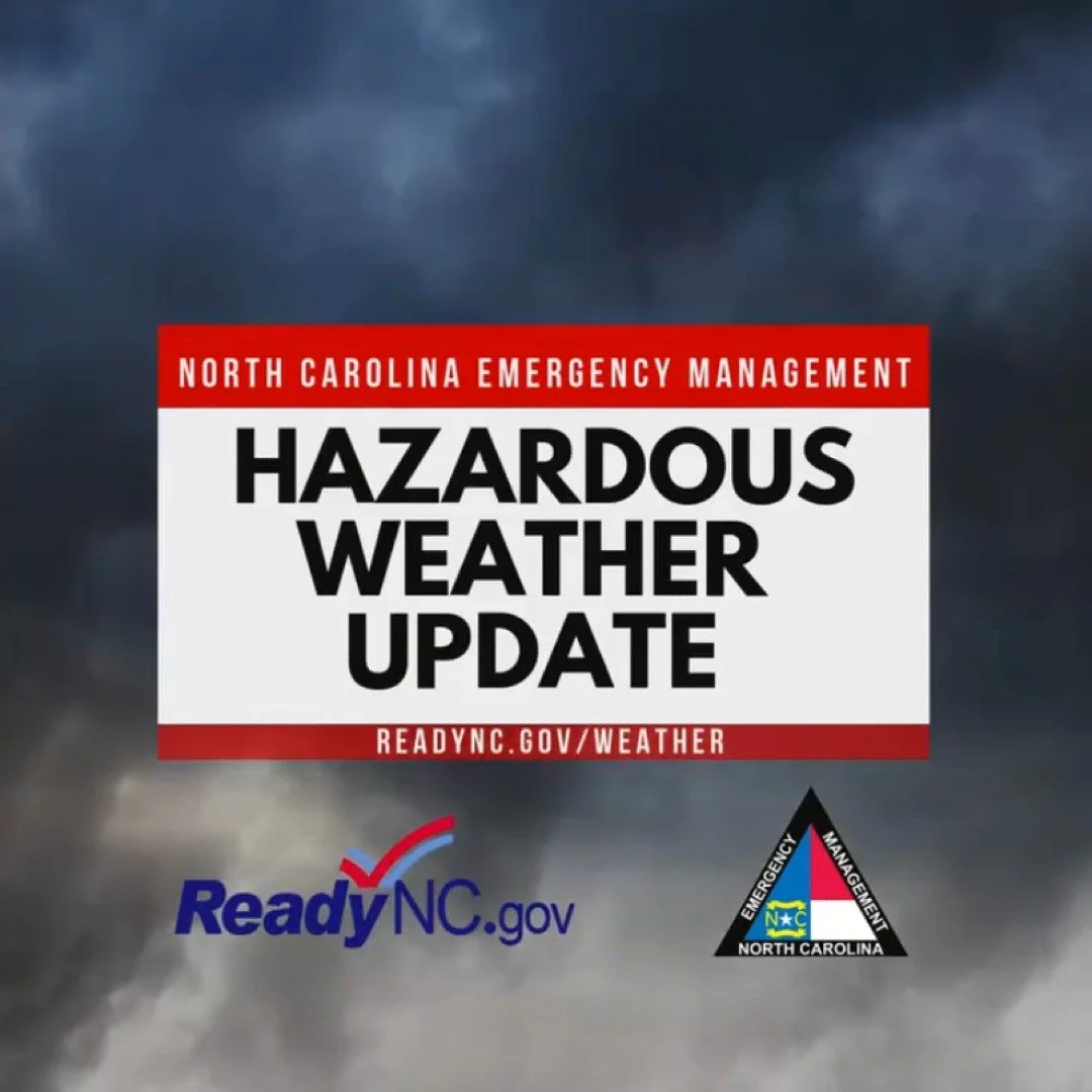 Repost from our colleagues at N.C. Emergency Management: 
⚠️ Real talk here North Carolina- we need to be weather aware starting today. 🌩️🌪️Full forecast at ReadyNC.Gov/Weather

⚡️Today- Strong to severe storms may develop this afternoon and into t