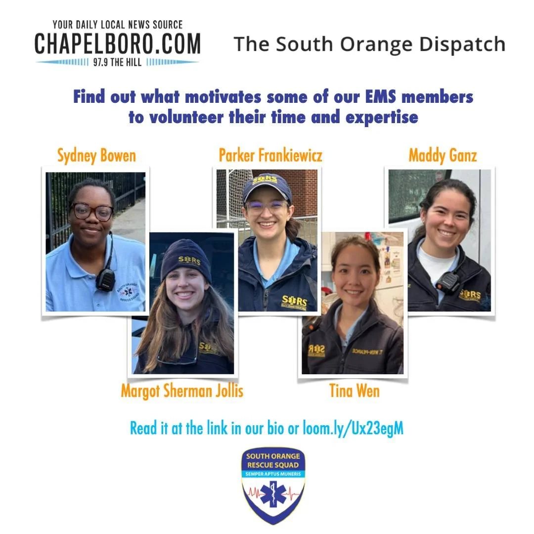 Meet some of our EMS members and find out why they volunteer with us at the South Orange Dispatch link in our bio. 🚑  We're so grateful for these folks &mdash; we can't do what we do without them! 🧡 Learn more at sors.us/ems. #volunteerrescuesquad 