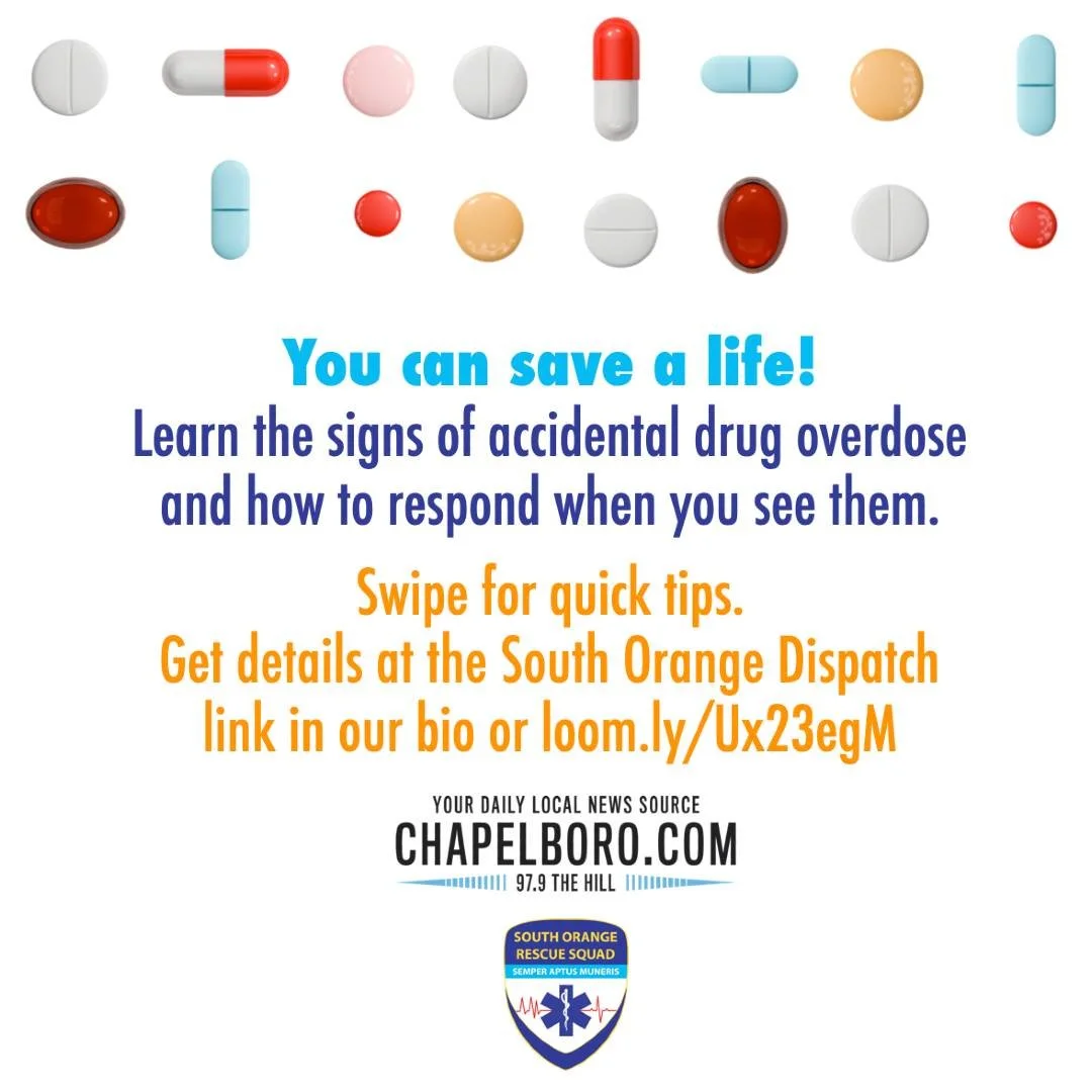 When someone's overdosing, quick action can save their life. This month's issue of The South Orange Dispatch on Chapelboro lays out the signs of a potential overdose and the steps you can follow to respond. Get all the details at the link in our bio 