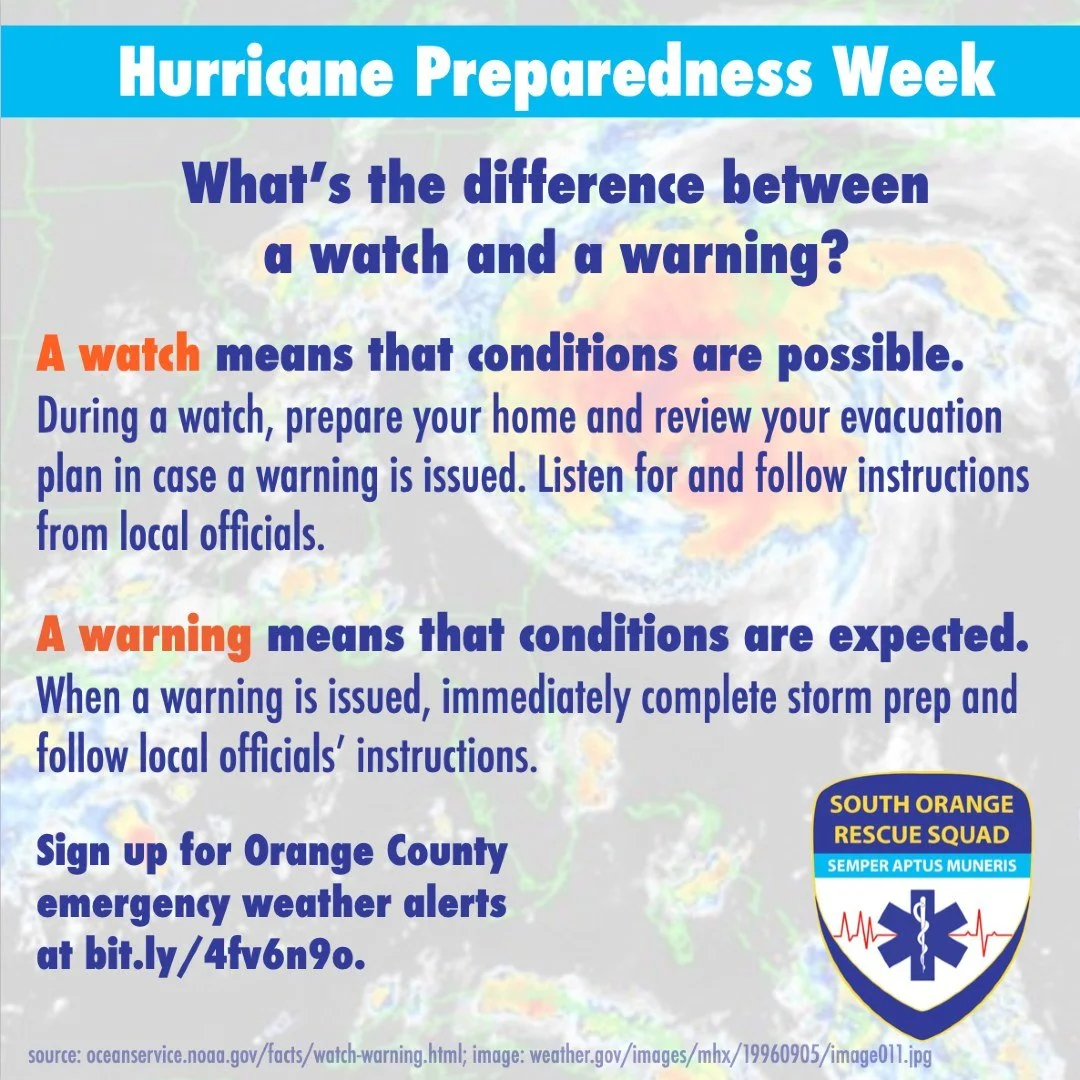 🌀Knowing the difference between a watch and a warning is vital to keeping yourself and your loved ones safe when a hurricane is on the way. 🌀 #hurricanepreparedness