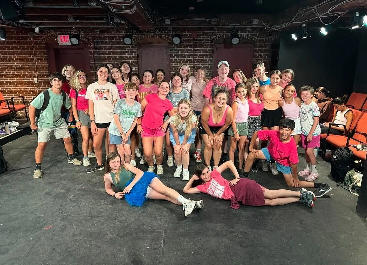 Photo: Emma (center) with students at Camp Encore at Prescott Park Arts Festival in August 2024.