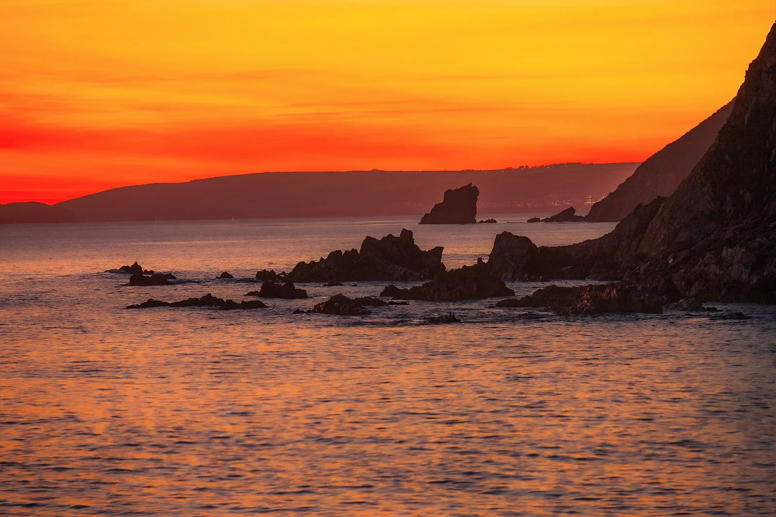 'Sunset Over Shag Rock' - Portwrinkle in Cornwall