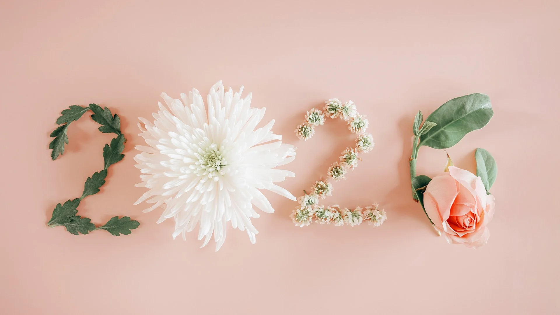 Illustration of 2026 created of flowers