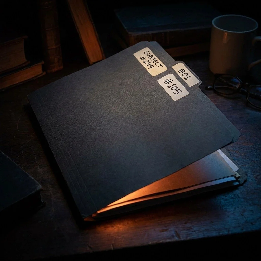 Some secrets don&rsquo;t belong in the daylight.

Inside the Story Explorers Club, the Para Files wait. Tucked in shadow, wrapped in quiet defiance: each file a threshold. Subject #299, who bends the room with a single word. Subject #01, forged on WW