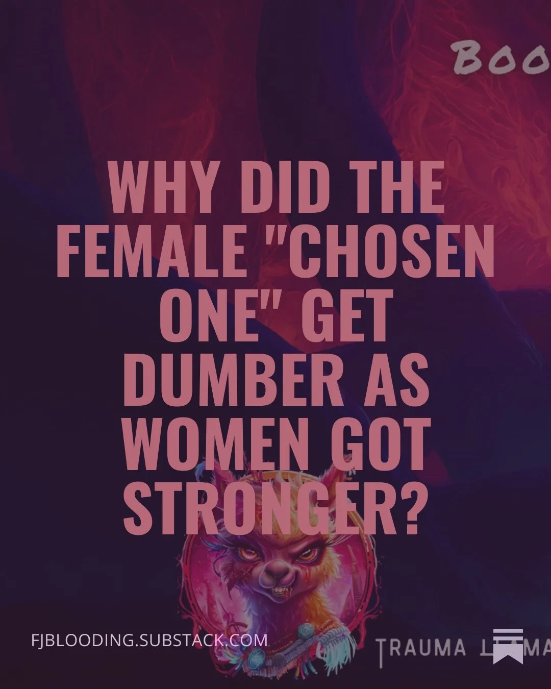 Why do guys get to have Chosen One heroes who actually own the title? 

Why do us gals get Chosen Ones that... I'm like... why? How? Why? How were you chosen instead that guy you're drooling over who keeps saving you? 

And! And! When did this change