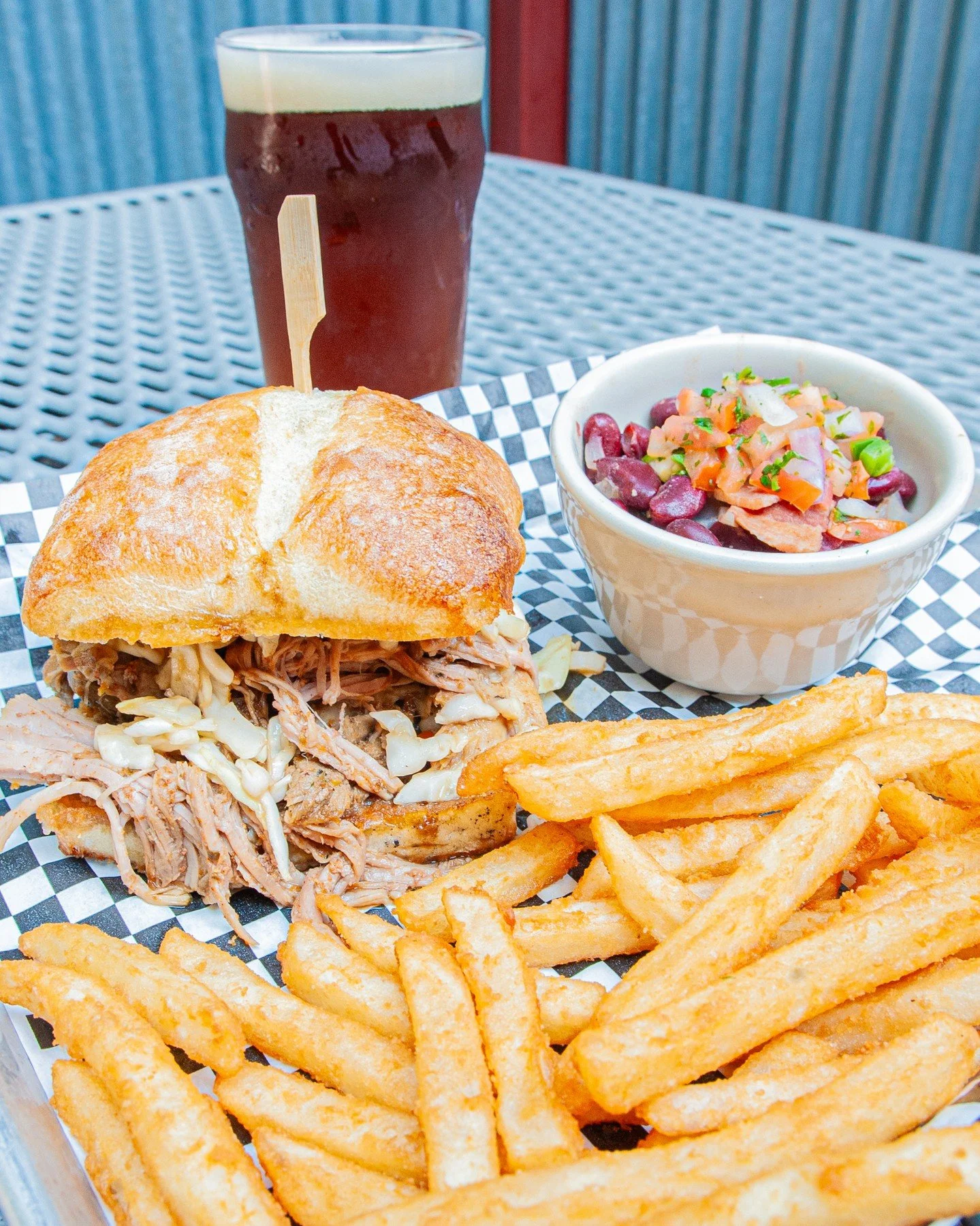 Come catch the Hawks game on Sunday and grab our Tailgate Special!⁠
⁠
The Powerhouse Lager Braised Pulled Pork Sandwich has house-made dry Irish Stout BBQ sauce on a ciabatta roll, maple balsamic slaw. It's served with fries and your choice of mac &a