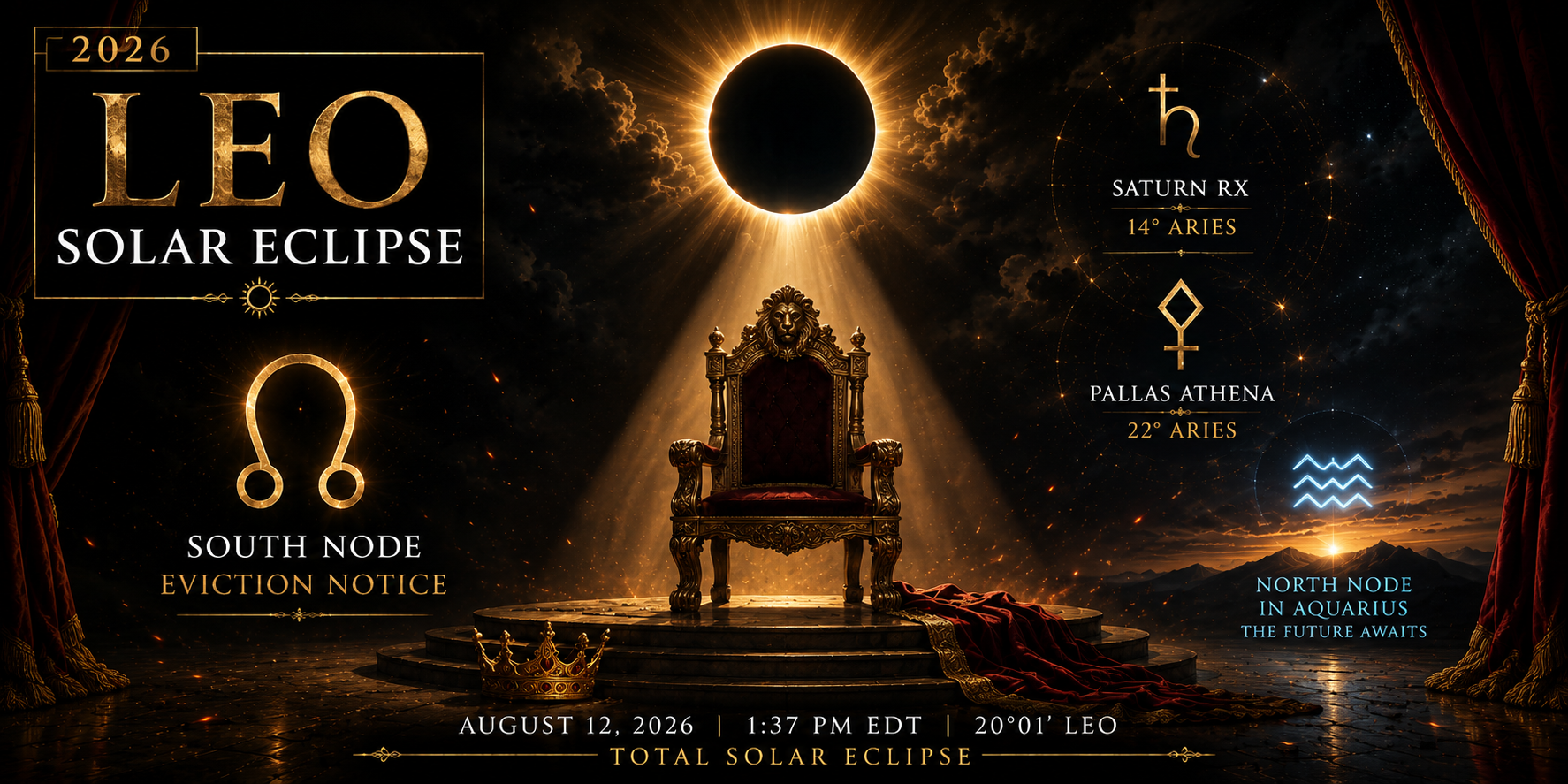 2026 Leo Solar Eclipse: The South Node's Eviction Notice Moving Us Toward Our Aquarian Future