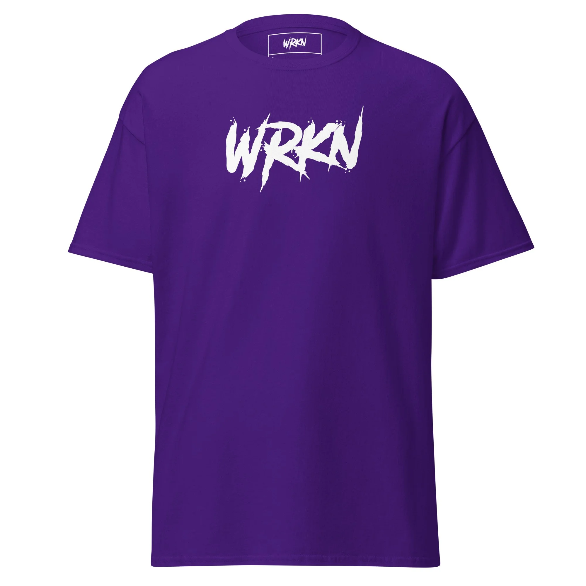 WRKN Unisex Classic T-Shirt - white logo - center - DTG