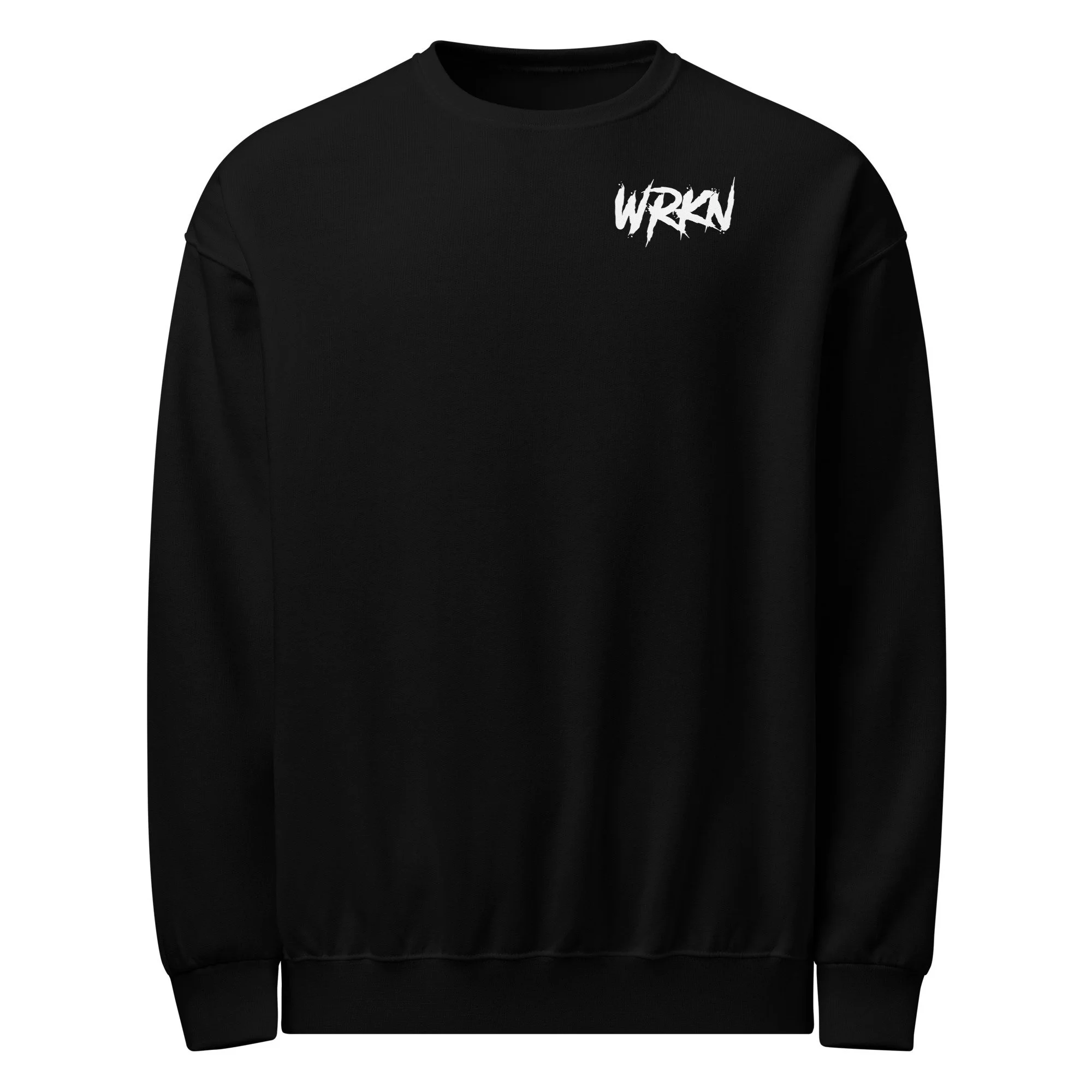 WRKN Unisex Crewneck Sweatshirt - white logo - left chest - DTG
