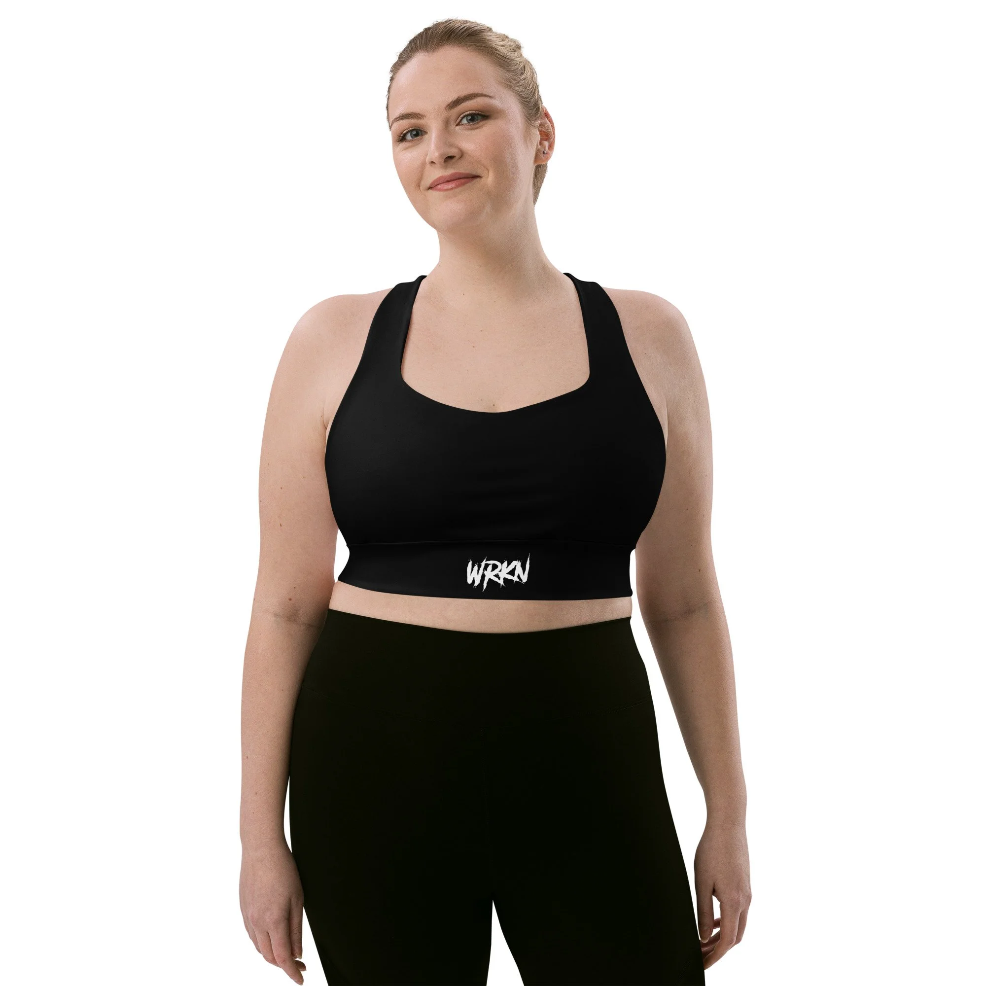 WRKN LL2 Sports Bra - white logo on band