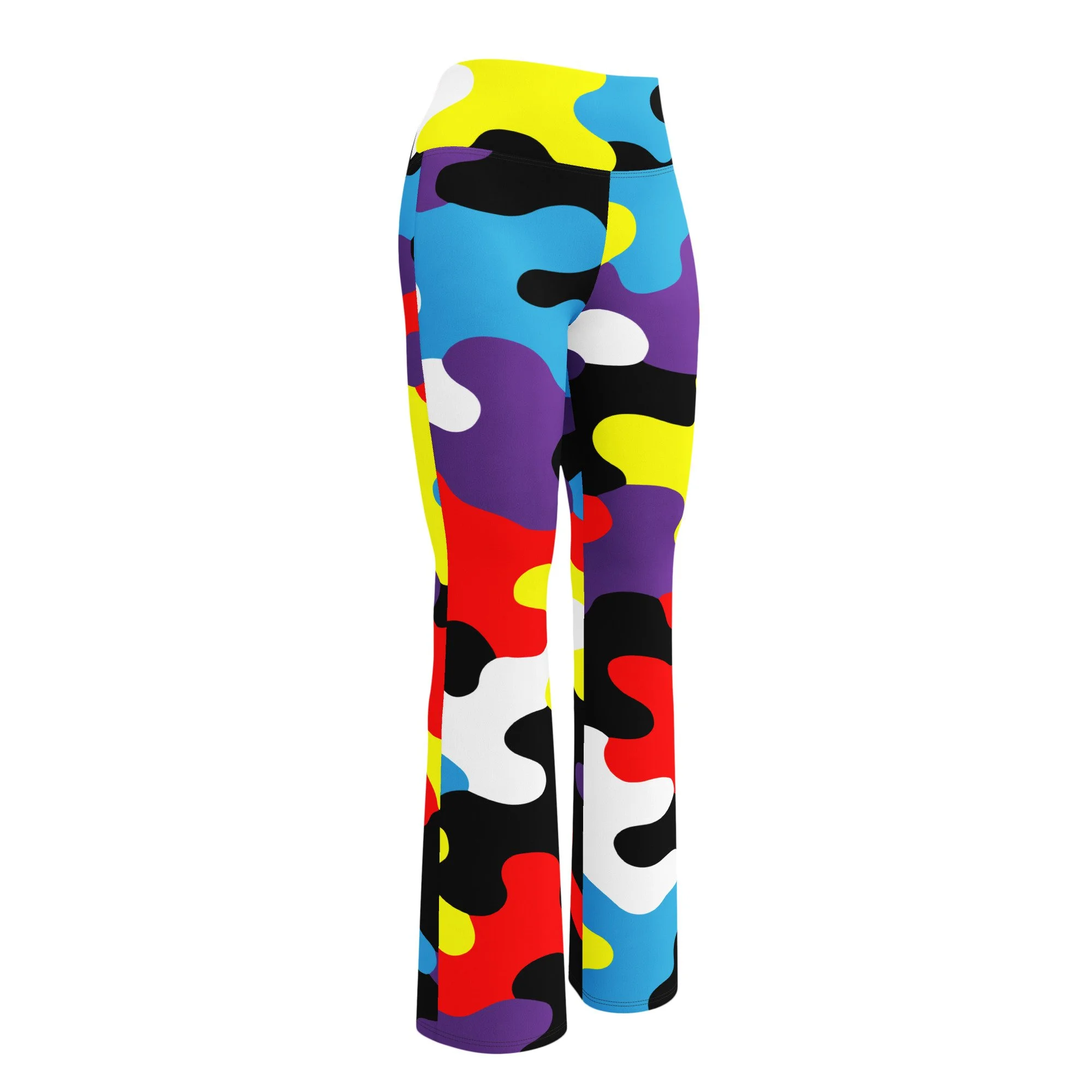 WRKN Camo Print Flare Leggings - multi color