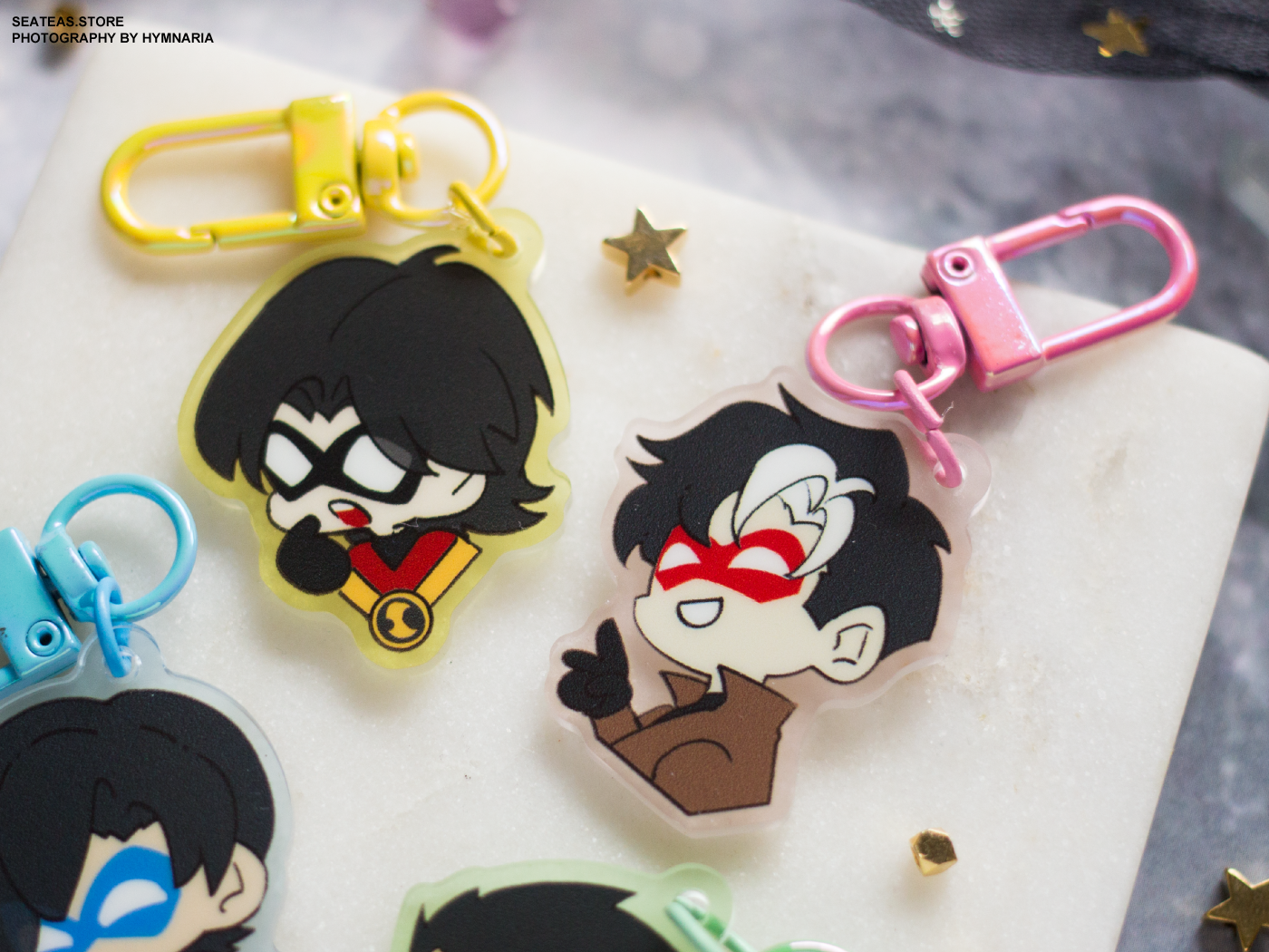Frosted Tiny Robin Acrylic Charms — SeaTeas Store