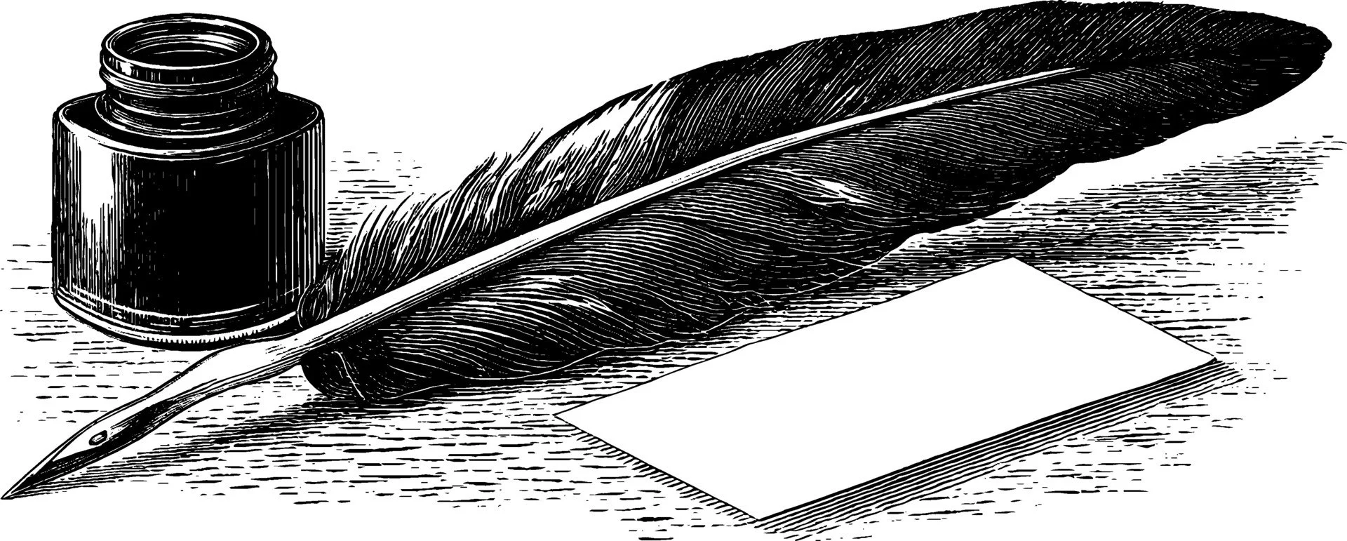 Vintage quill pen and ink