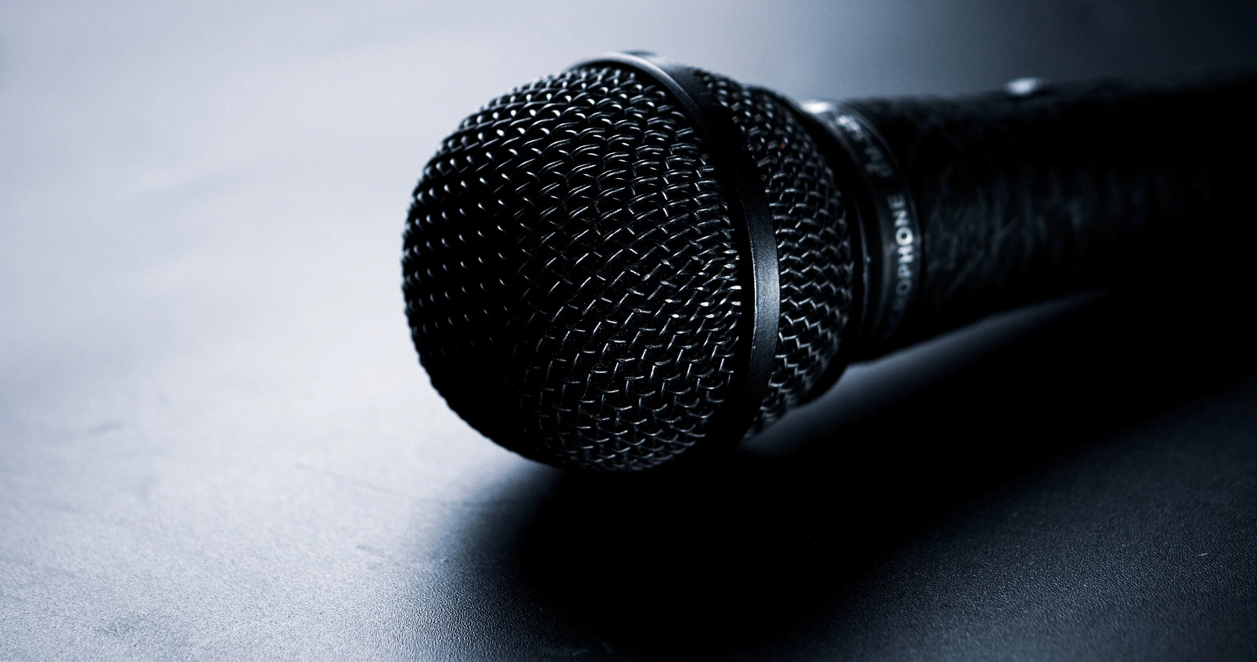 Close-up of a microphone