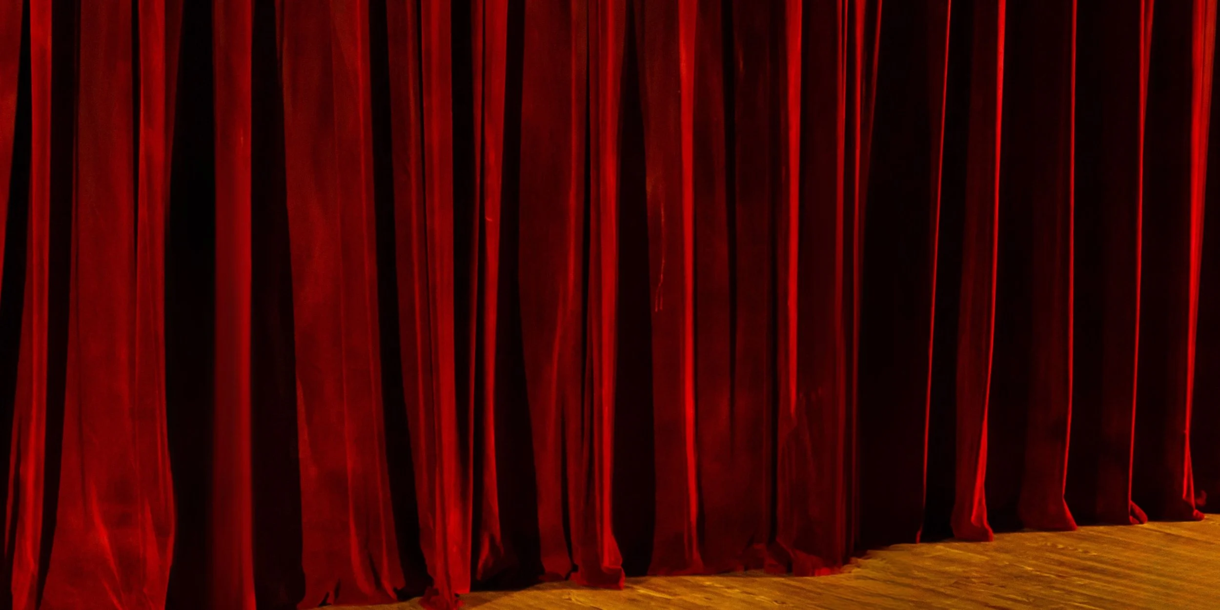 Closed velvet stage curtain