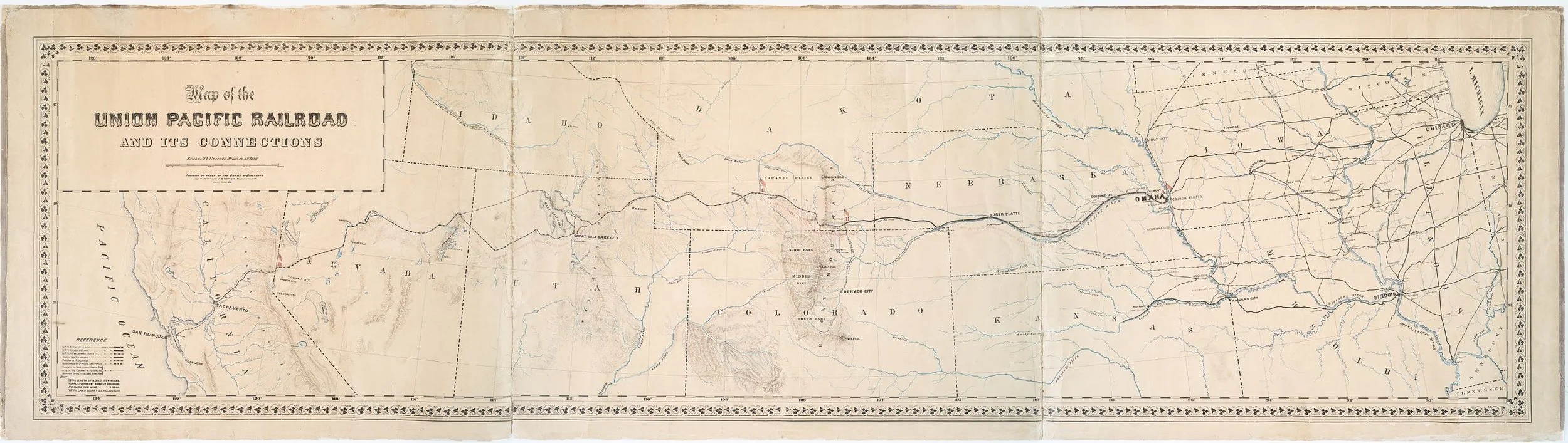 ★ c. 1865, Map of the Union Pacific Railroad and Its Connections." Lionel Pincus and Princess Firyal Map Division, New York Public Library. IMAGE ID 1267451. 