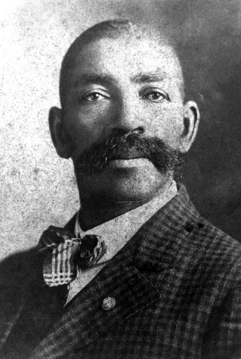 ★ c. 1910, Portrait of Bass Reeves, Wikimedia Commons. ★ July 1838 - January 12, 1910 | Born enslaved in Arkansas, Bass Reeves famously fought his enslaver and escaped to what was then called "Indian Territory" of present-day Kansas and Oklahoma. He 