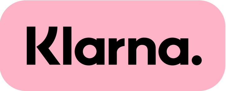 Pink rectangular logo with rounded edges and the word 'Klarna' in bold black letters.