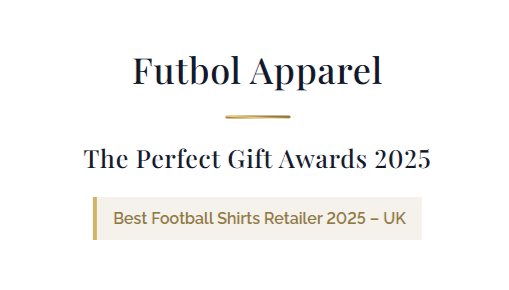 Futbol Apparel Best Football Shirts Retailer 2025 - UK award letter or certificate