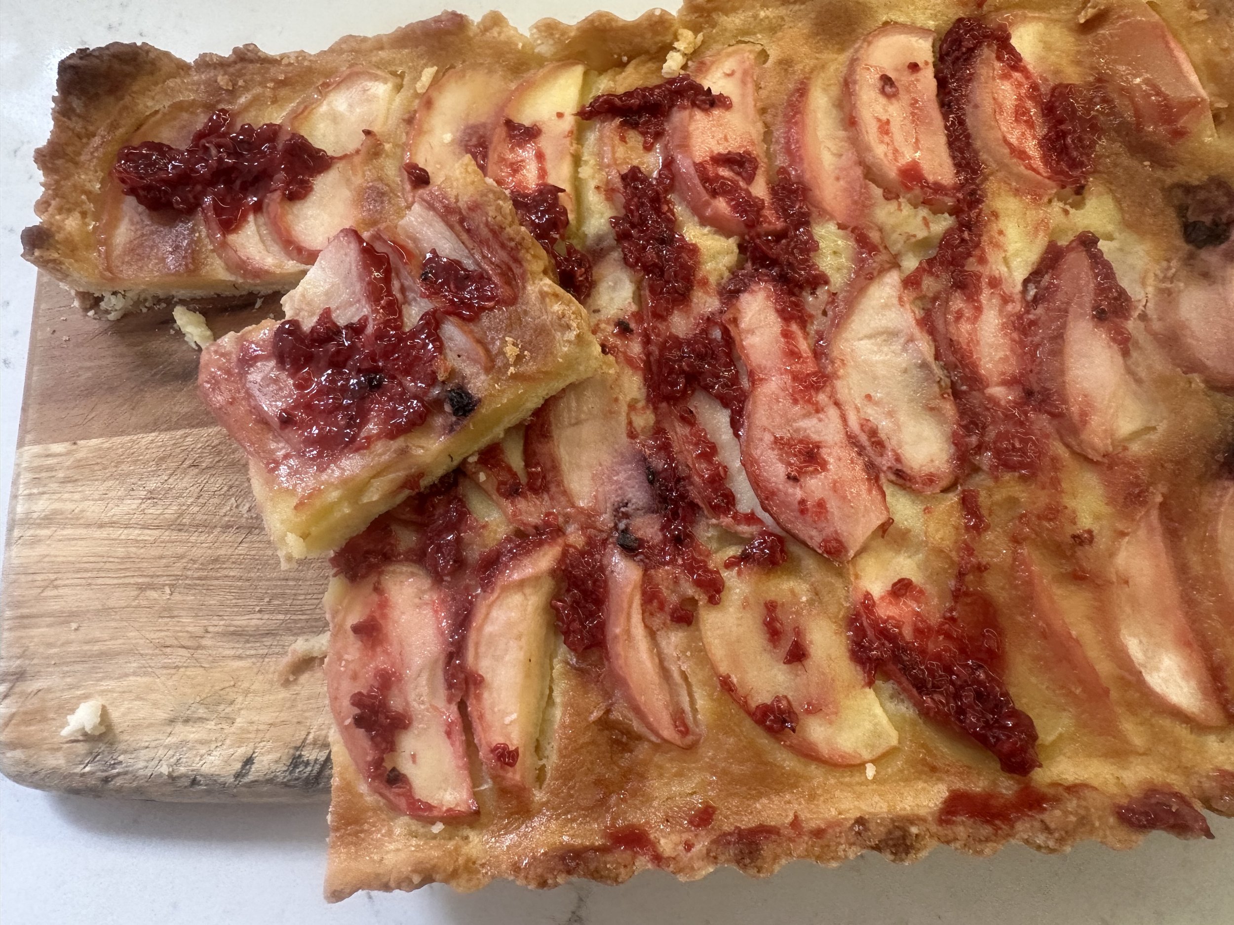 Apple and Pear Tart with Brown Butter Custard