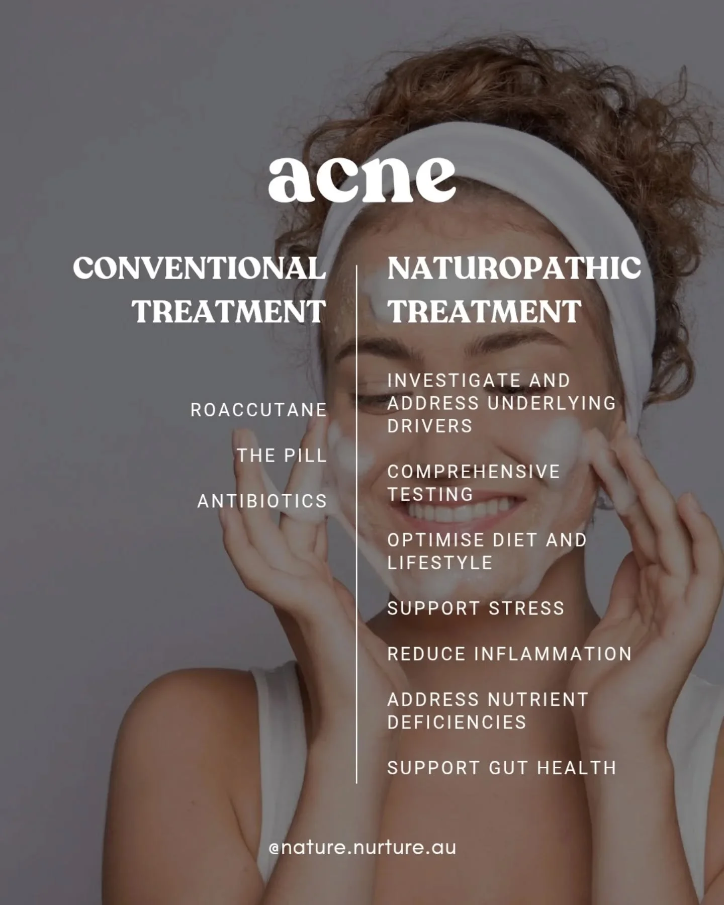 Clear skin starts from the inside out ✨

When it comes to acne, there are lots of different treatment options! Conventional medicine often turns to things like Roaccutane, the oral contraceptive pill, or antibiotics. These can help in the short term,