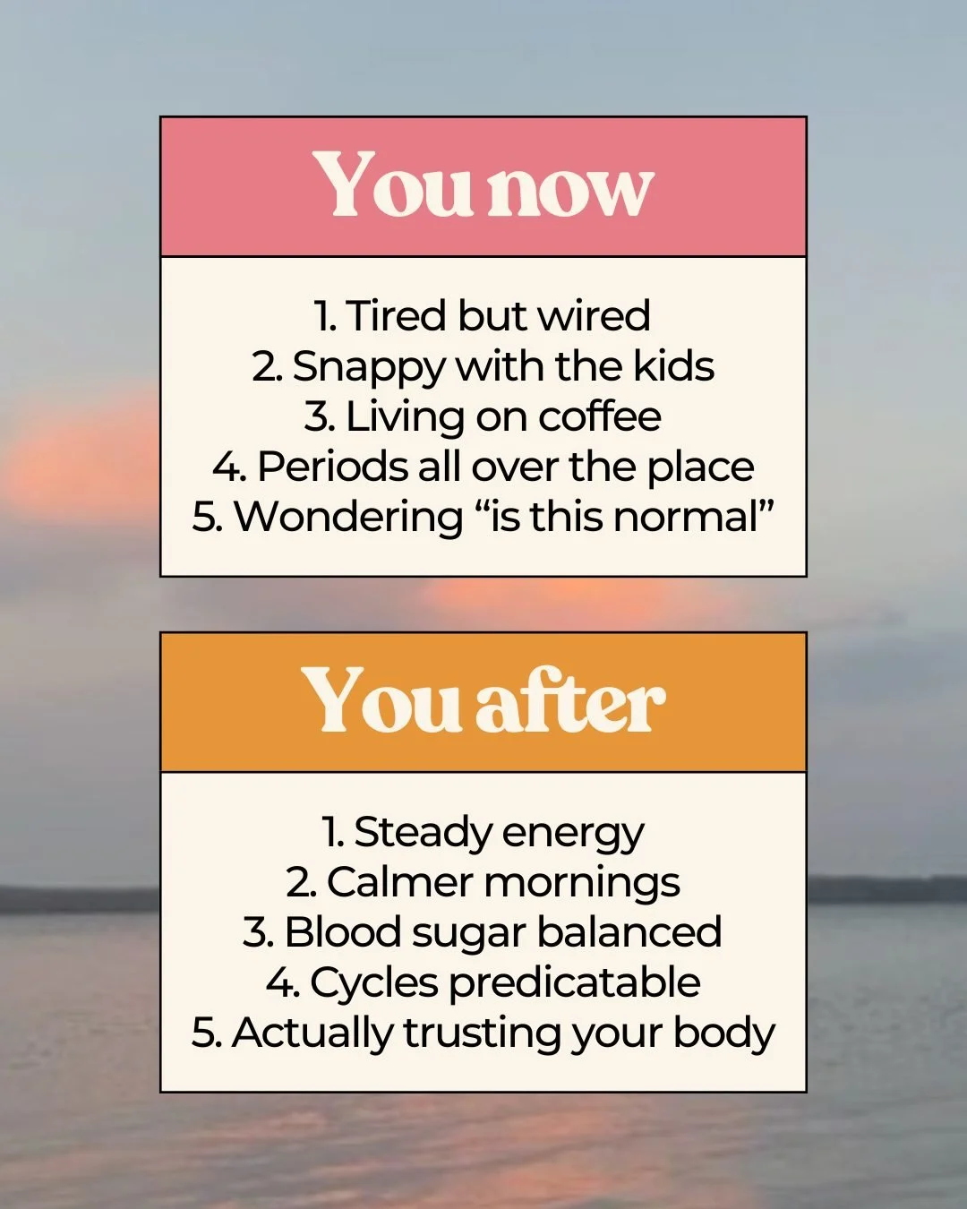 You might not know this but &darr;

I&rsquo;ve been in the &ldquo;You now&rdquo; column too.

Tired but pushing through.
Telling myself it was just a busy season.
Adding another coffee and hoping tomorrow would feel easier.

What shifted things for m