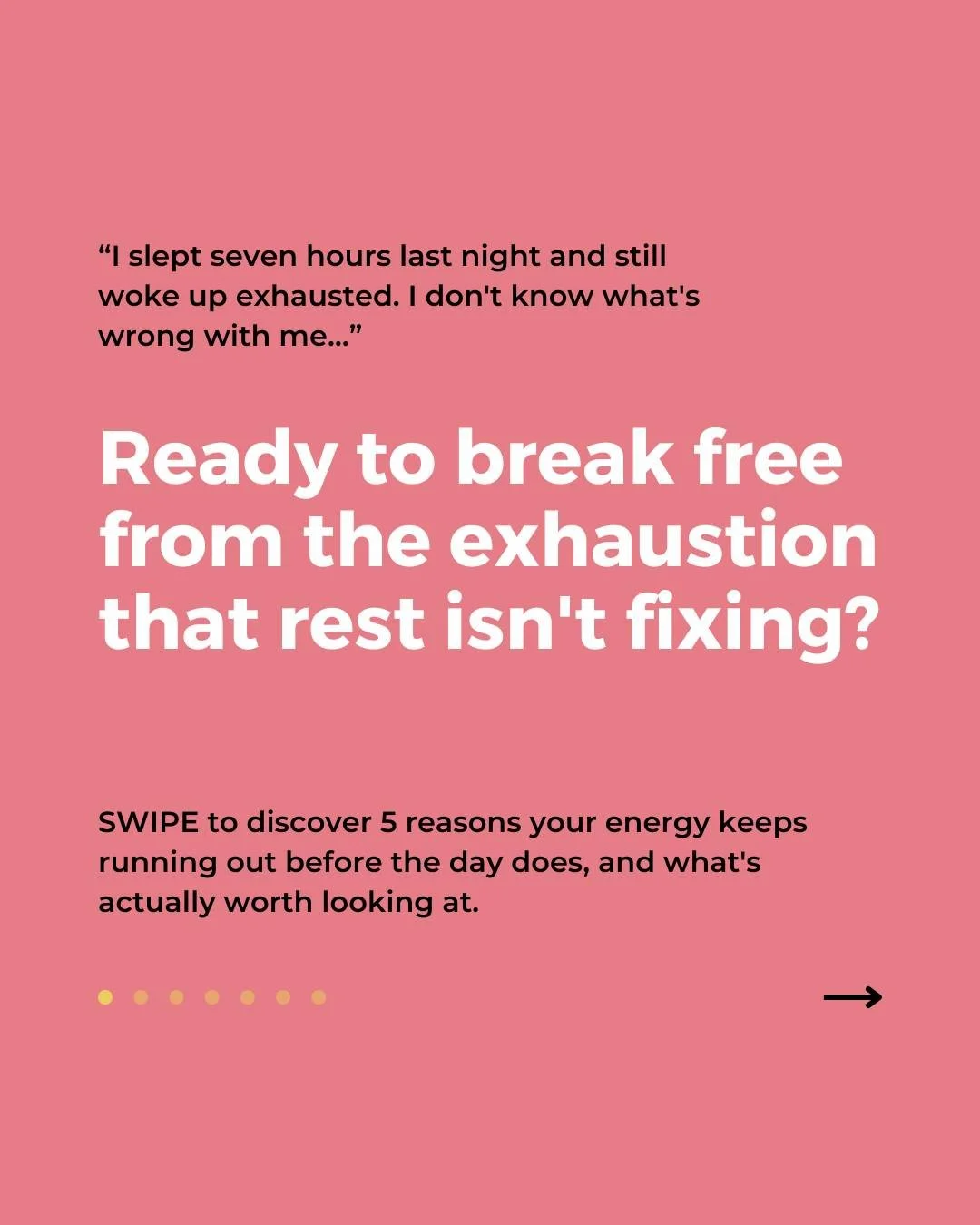 here's what nobody tells you about the exhaustion that doesn't go away with rest: it's not about sleep. it's about what's depleting you before you even get there 🧡

If you've been getting to bed at a reasonable hour and still waking up tired, still 