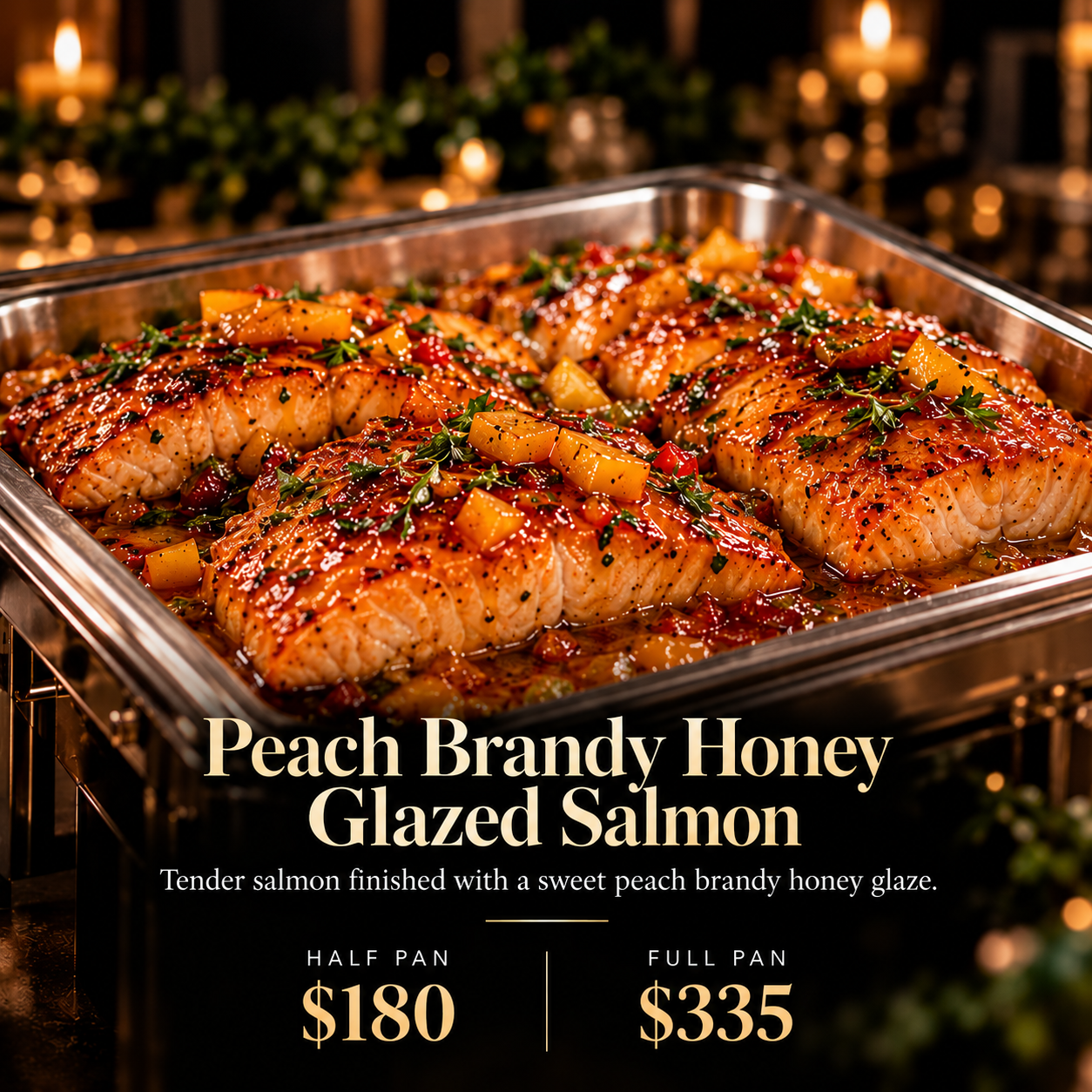 Peach Brandy Honey Glazed Salmon