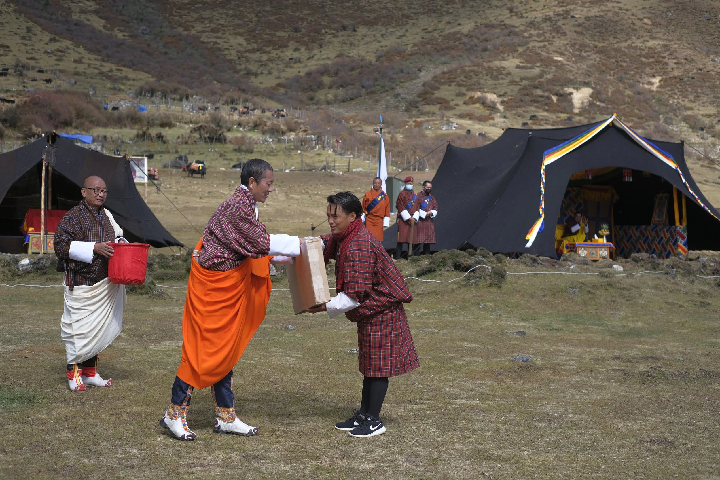 Former Prime Minister awarding Prizes