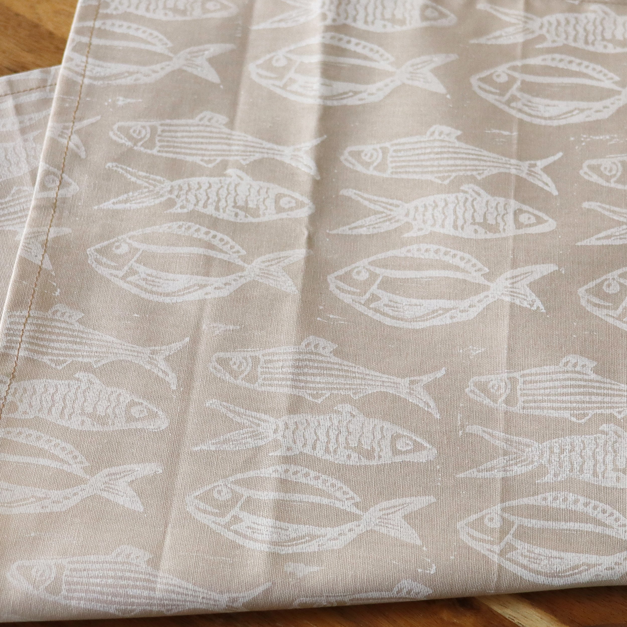 Fish Design Handcrafted Block Print Tea Towel