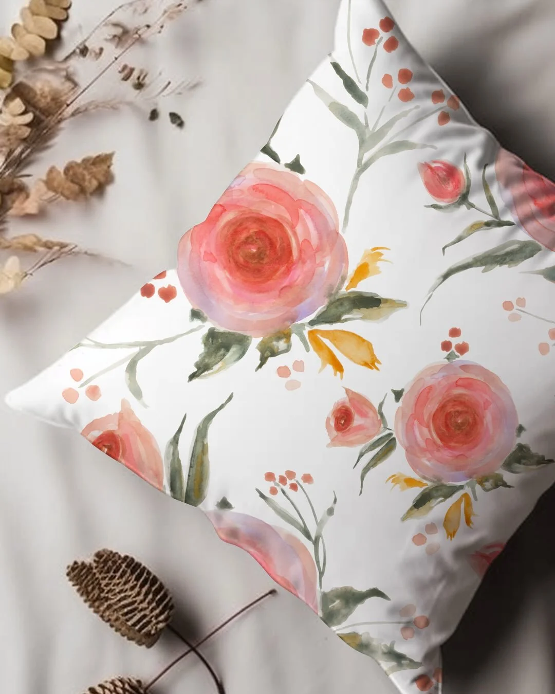 Blushin&rsquo; &mdash; a soft painterly floral from my Pattern Library.

Featuring loose watercolour garden roses in coral pinks and earthy tones, with delicate brushstrokes and gentle movement throughout.

Originally painted in watercolour before ev