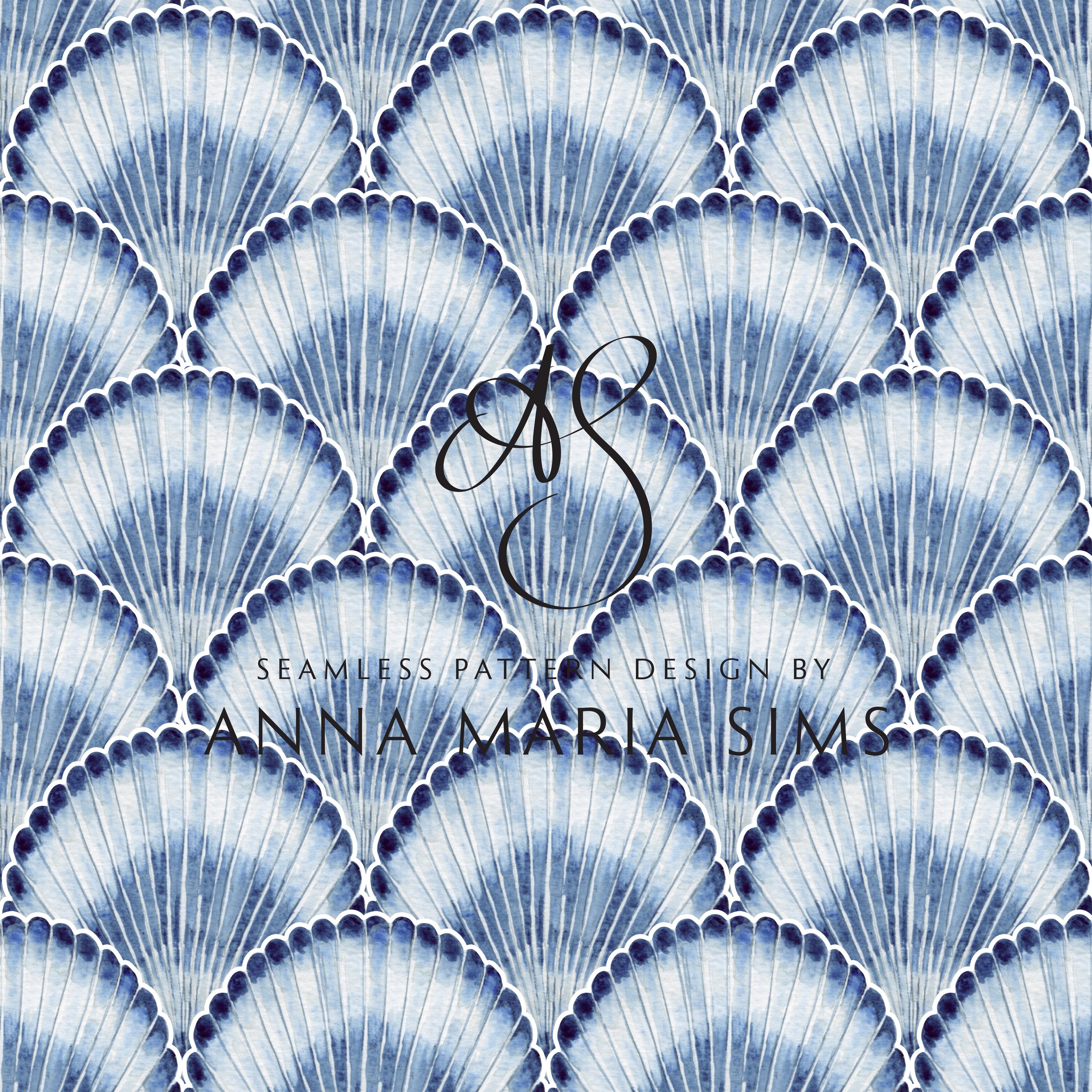 Indigo Scallops Shells