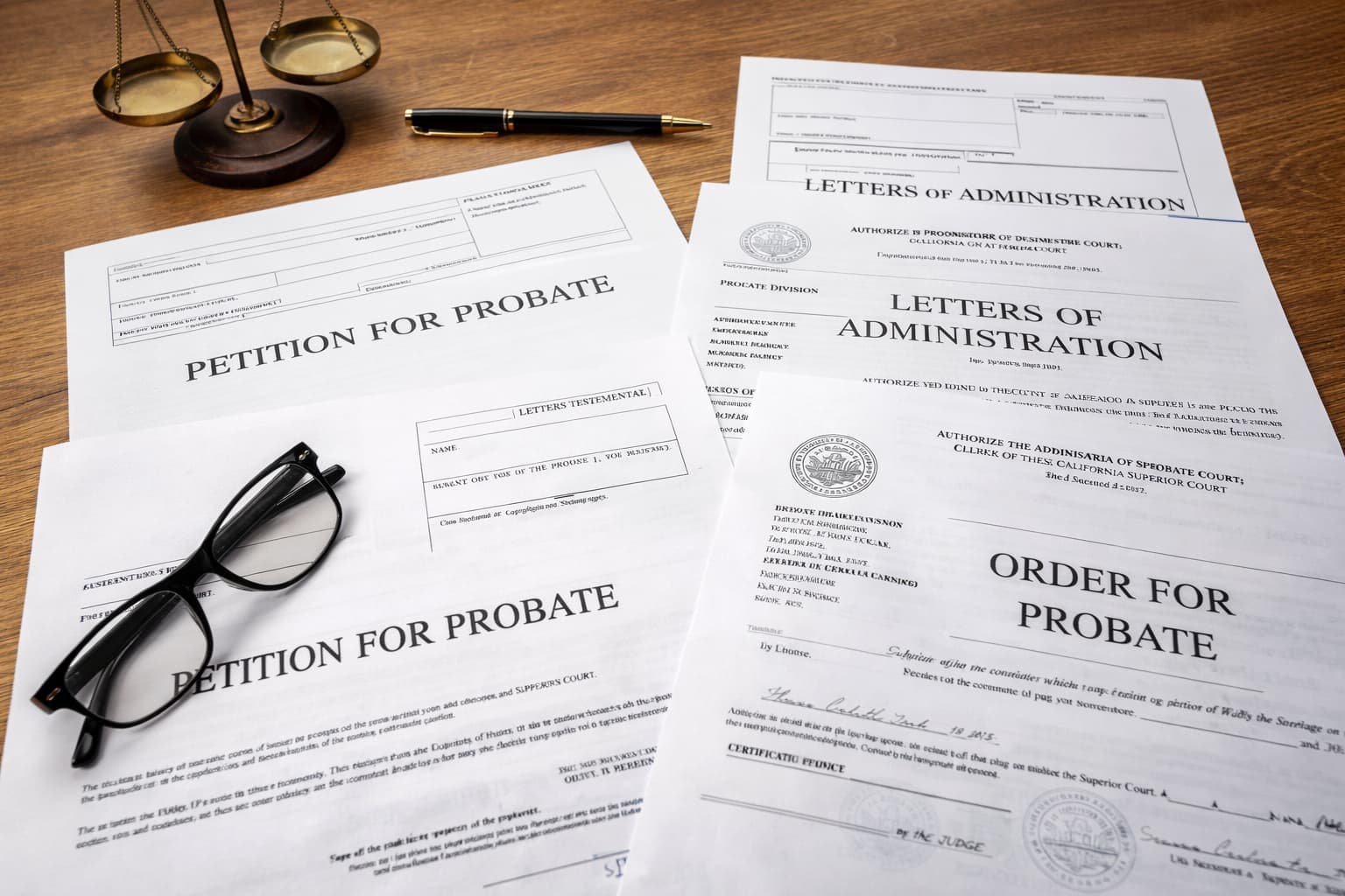 Probate documents submitted to Cook County probate court for estate closure