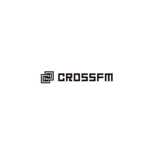 CROSS FM logo — a Kitakyushu-based local radio station broadcasting J-Pop, indie music, and cultural events on 77.0 MHz.