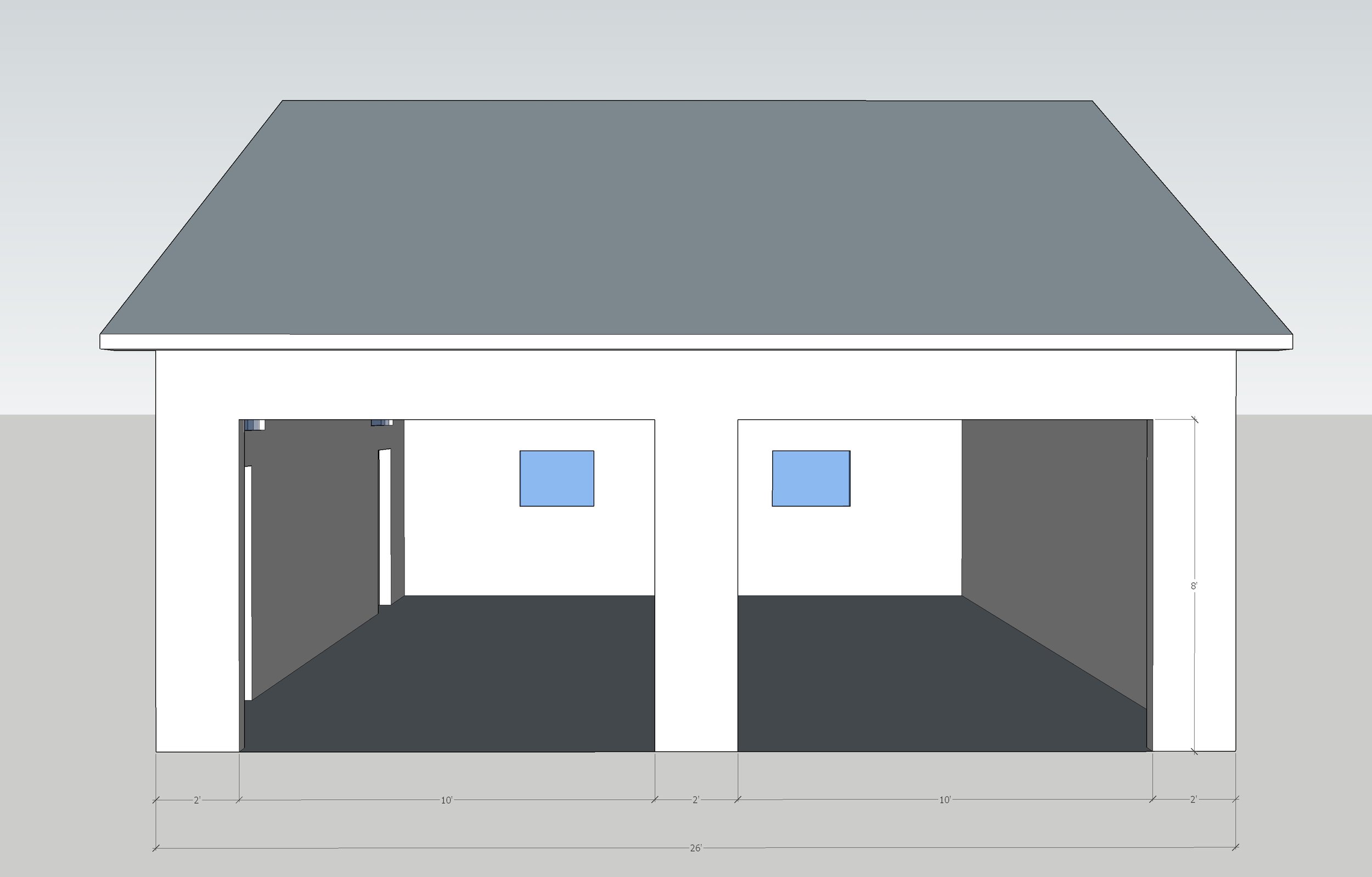 new build shop dimensions 3d model garage