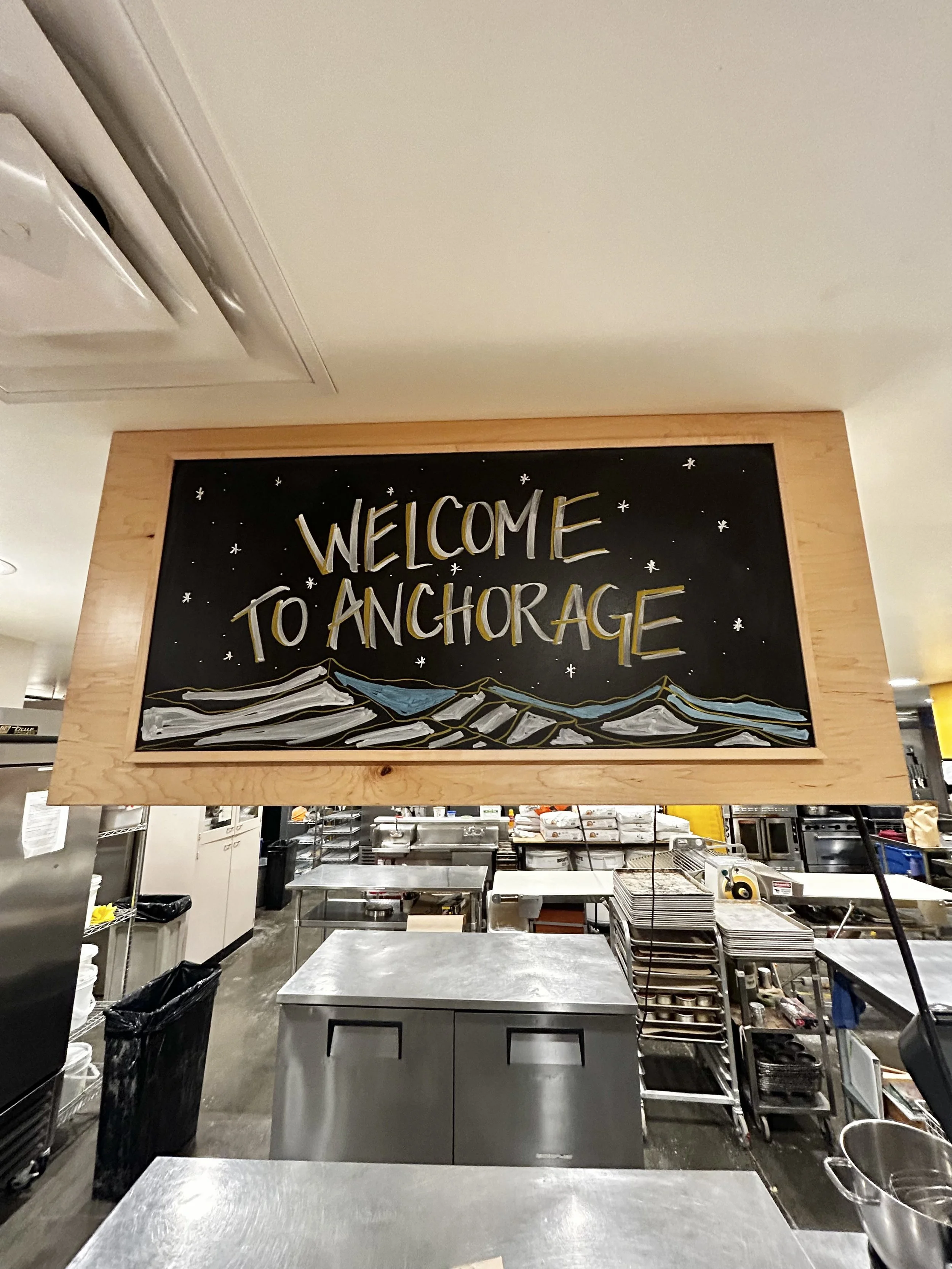 Chalk Signs! I design and write  them quarterly for Fire Island Rustic Bakeshop.