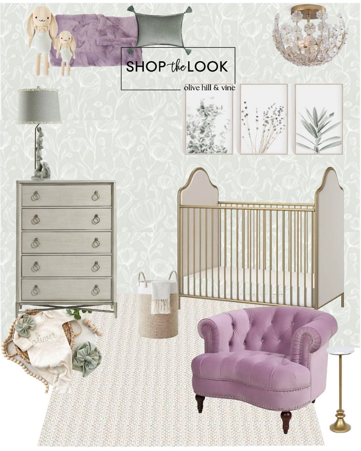 Sage Green & Lavender Bunny Nursery