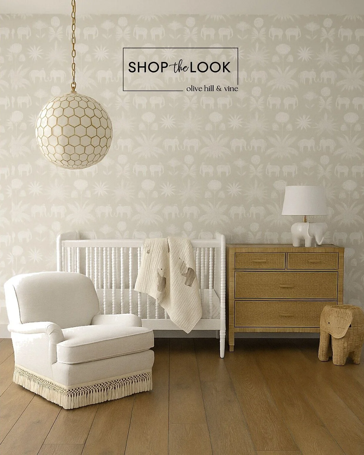 They say an elephant never forgets&mdash;and this nursery is one to remember. 🐘✨ Natural textures, rattan details, and a whimsical elephant motif bring warmth and wonder to this soft safari dream&mdash;calm, timeless, and perfect for your little exp