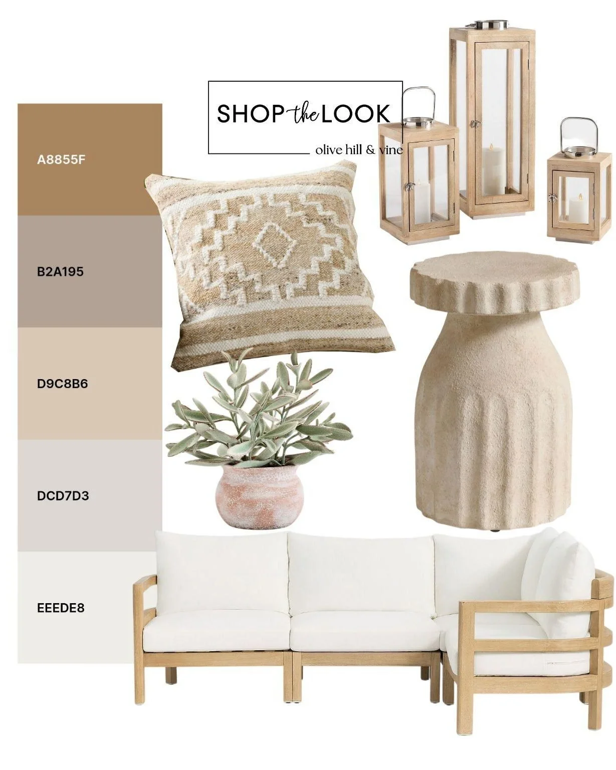 Warm wood tones, soft neutrals, and sculptural accents come together in this laid-back outdoor moodboard. Think layered textures, cozy seating, and ambient lantern glow&mdash;everything you need for effortless evenings. Full look coming tomorrow.

#L