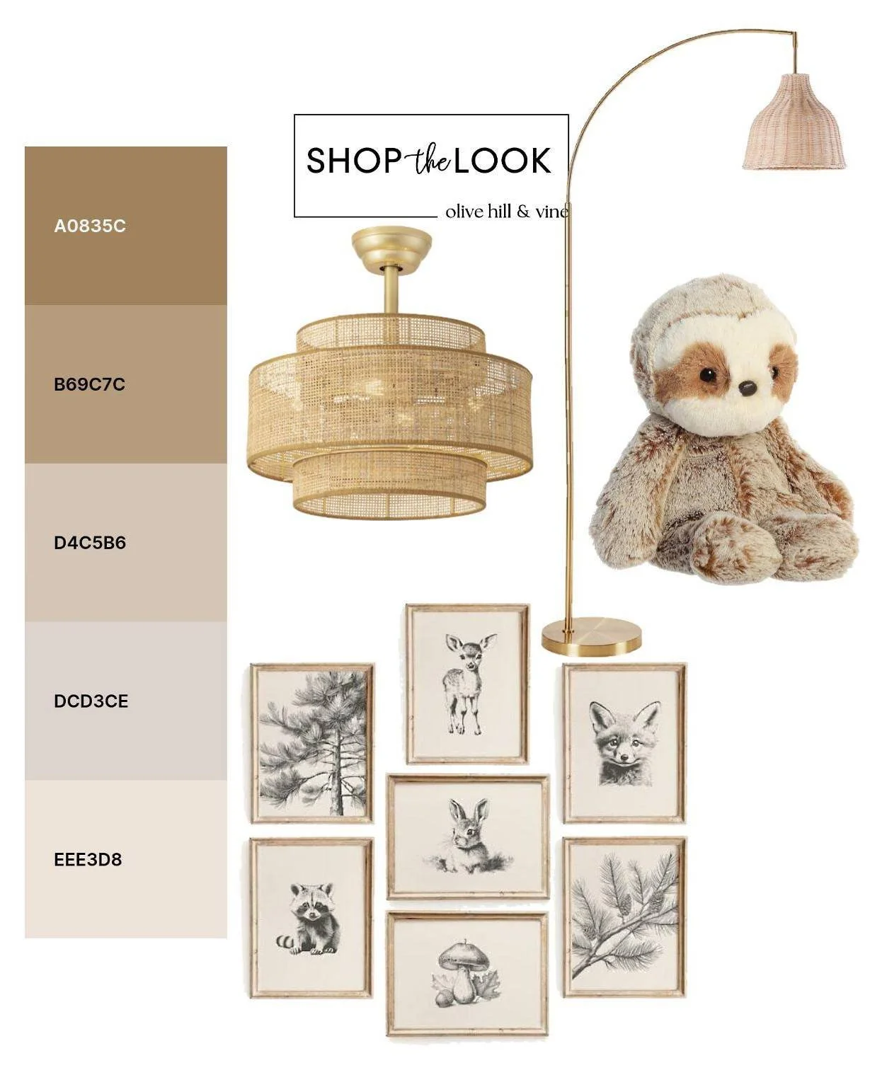 A woven fandelier anchors this mood board with style and function, while woodland-inspired artwork and soft neutral tones add warmth. Layer in natural textures for a nursery that feels effortlessly timeless.

#LTKHome #LTKBaby #LTKBump  #nursery #nur