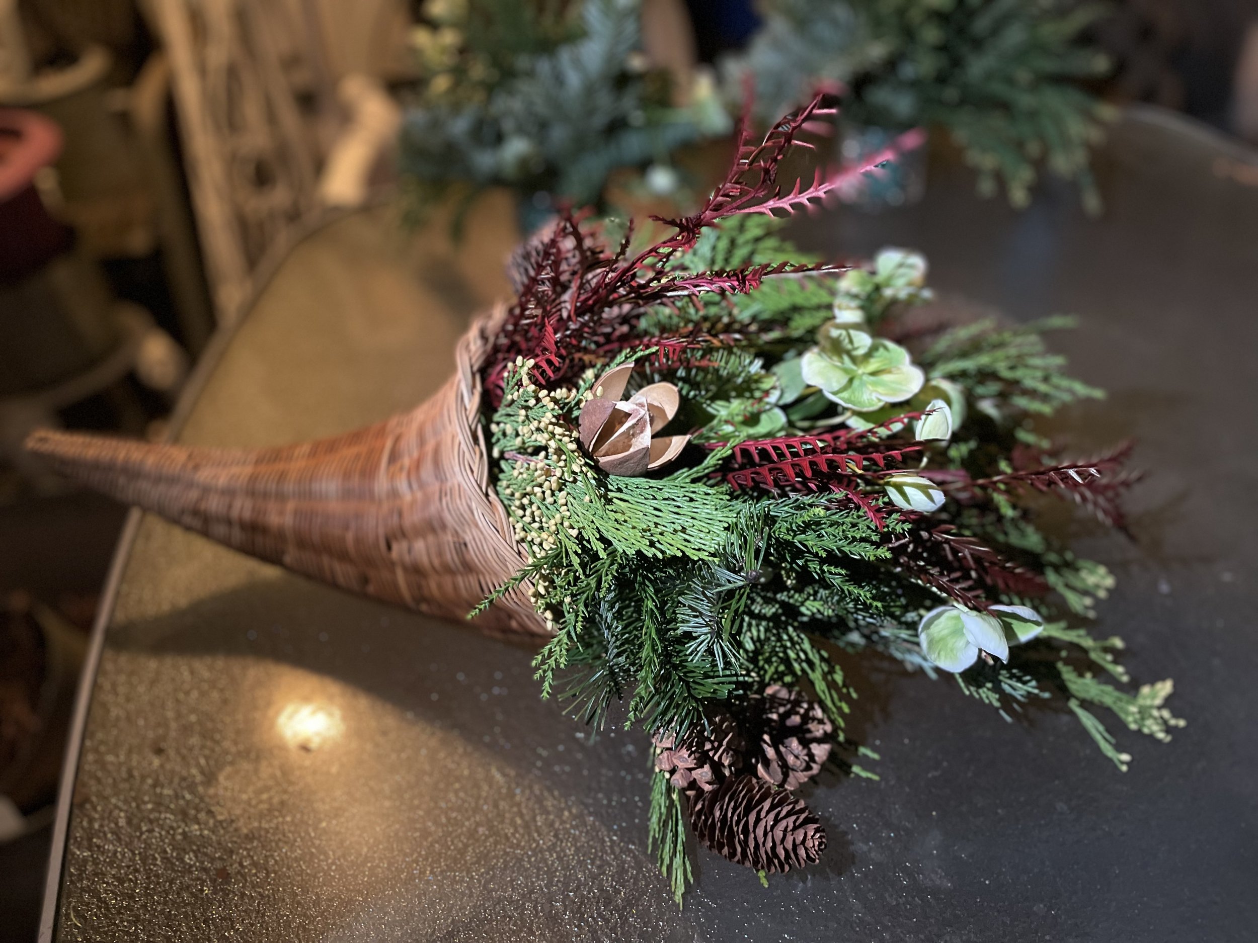 Beautiful holiday centerpieces.