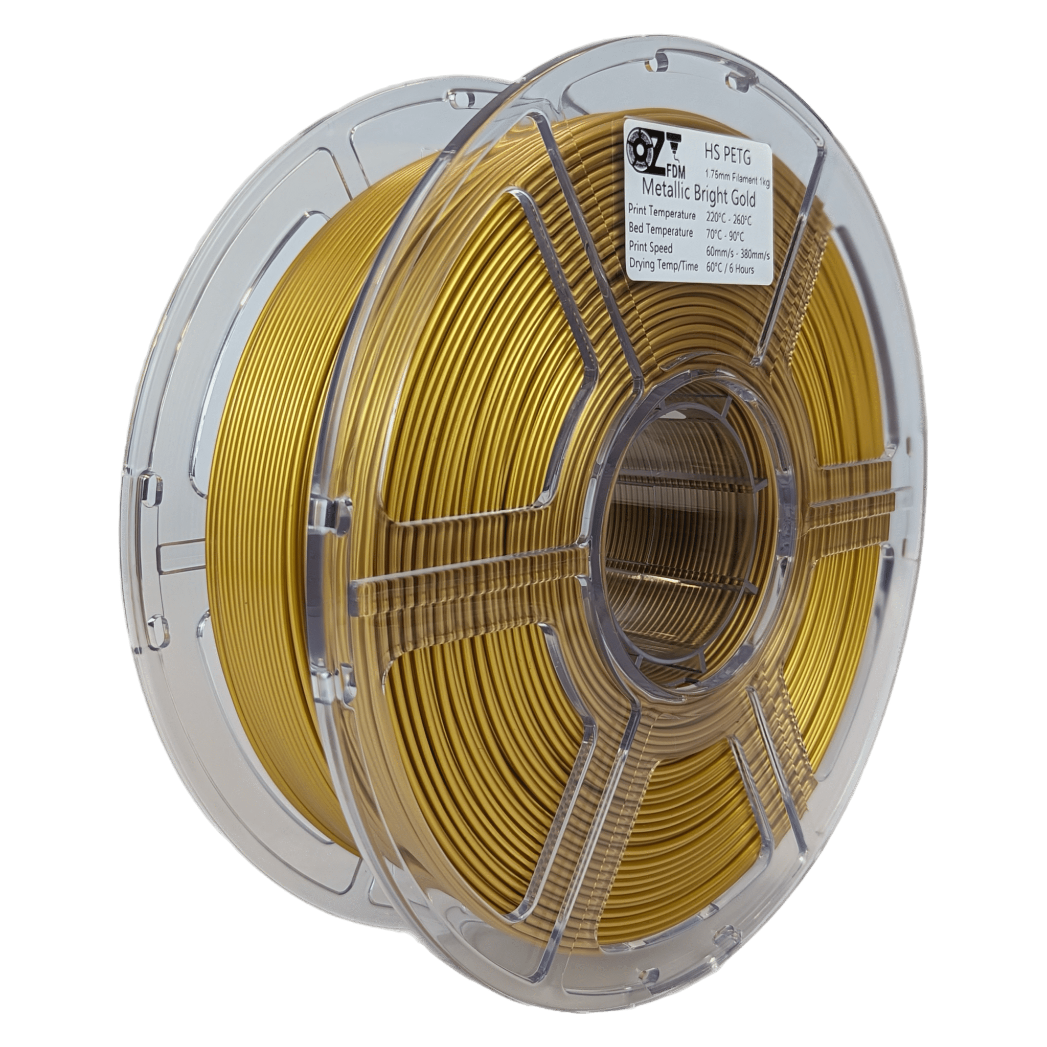 Metallic Bright Gold High Speed PETG+ 3D Printing Filament 1.75mm 1KG
