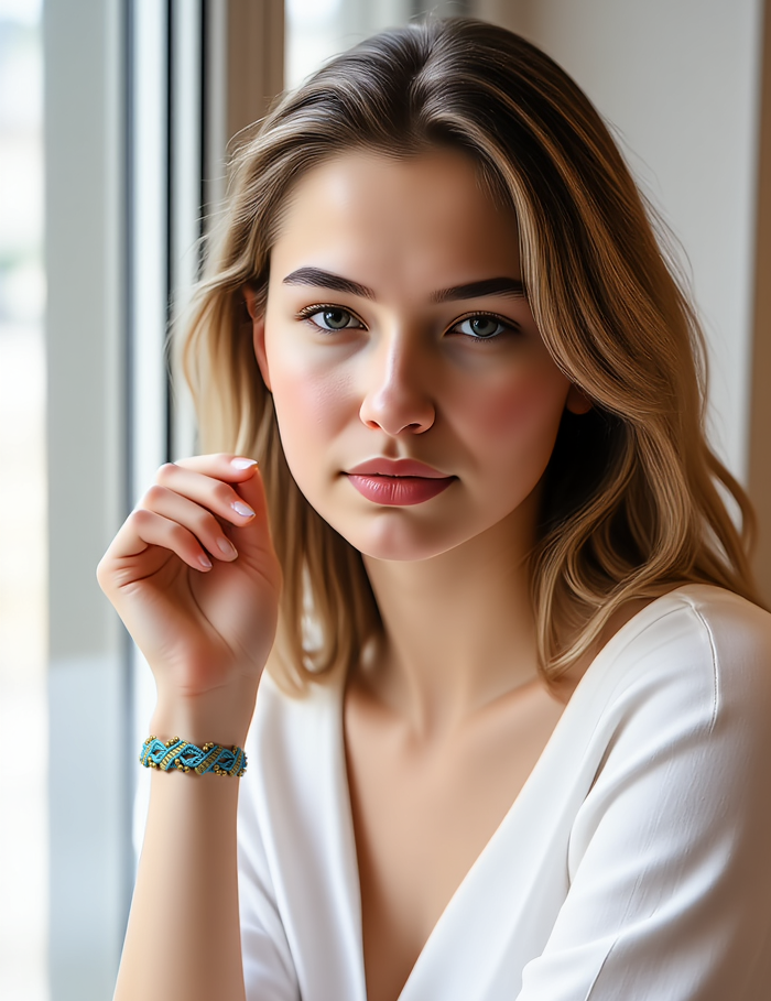 Makramee-Armband „Goldene Welle“