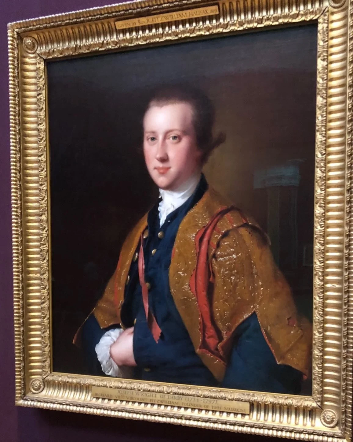 Good morning: a portrait of Richard Fitzwilliam, Viscount Fitzwilliam, by Joseph Wright of Derby; Lord Fitzwilliam was the man who made the Fitzwilliam Museum Cambridge possible: warmest wishes.