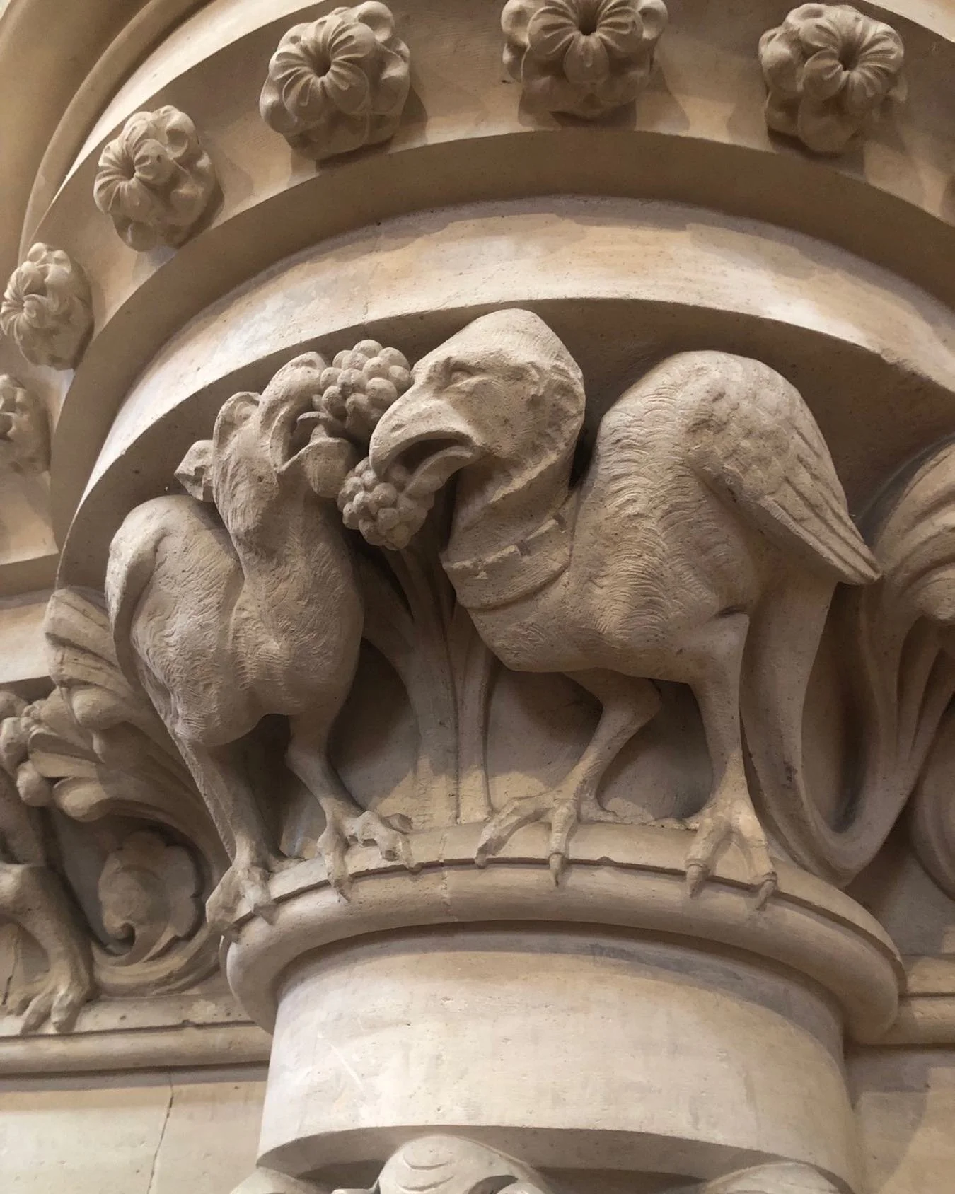 Good evening: Extraordinary details in Christ the Consoler Church at Newby in Yorkshire, designed by W.B.Burges, as rich and ornate as can be: warmest wishes.
